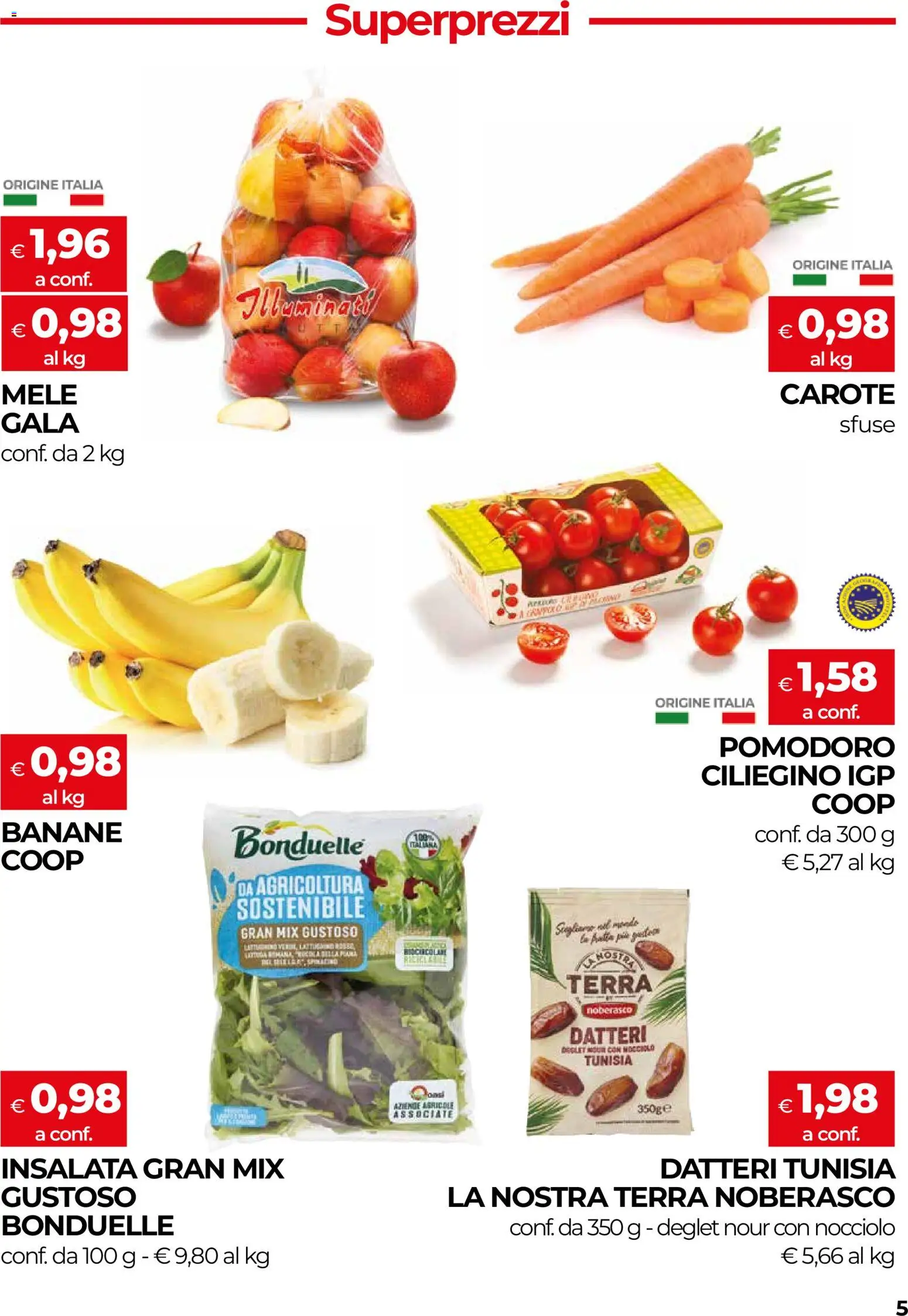 Anteprima dell'opuscolo COOP volantino Firenze dal negozio COOP valido da 29/10/2026 - Terra, Insalata, Pomodoro, Nocciole, Mele, Carote, Banane