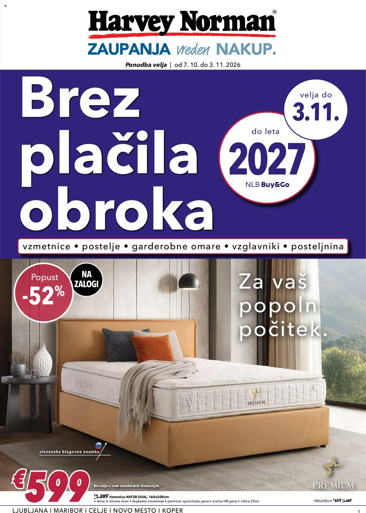Predogled kataloga iz trgovine Harvey Norman veljaven od 07.10.2026 - Posteljnina, Vzmetnica