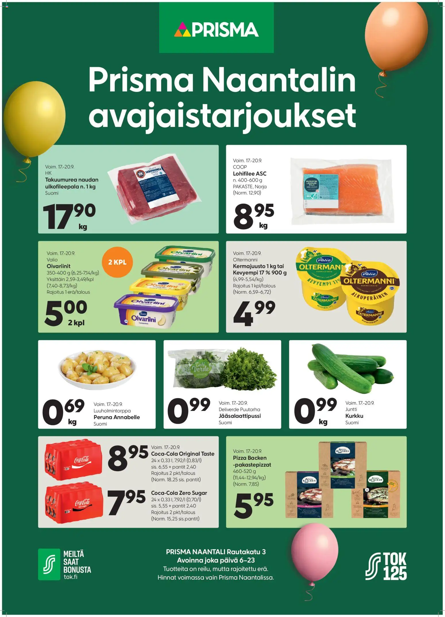 Kaupan Prisma Prisma - Naantalin avajaistarjoukset esikatselu, voimassa 17/09/2026