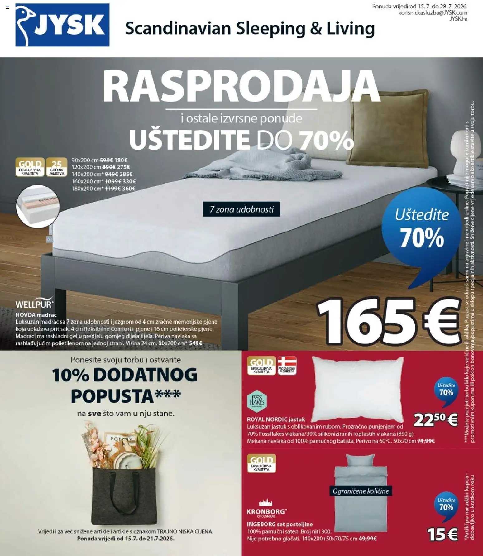 Pregled letka JYSK Katalog trgovine JYSK vrijedi od 15.07.2026