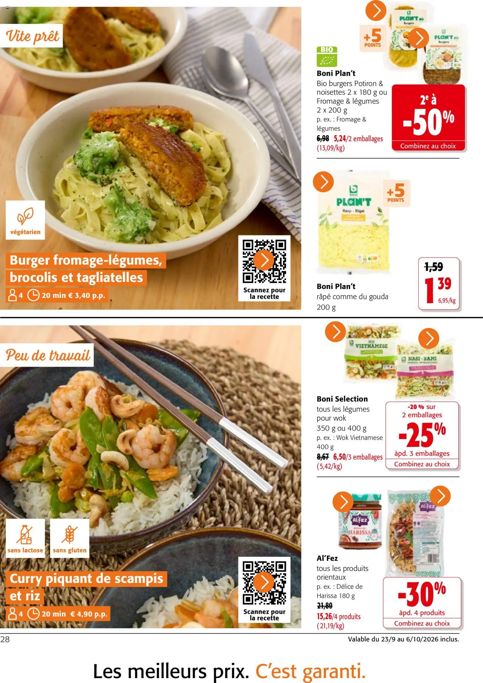 Prévisualisation de Colruyt catalogue du magasin Colruyt formulaire valide 23/09/2026 - Burger, Fromage, Curry, Riz, Harissa, Brocolis, Noisettes, Râpe
