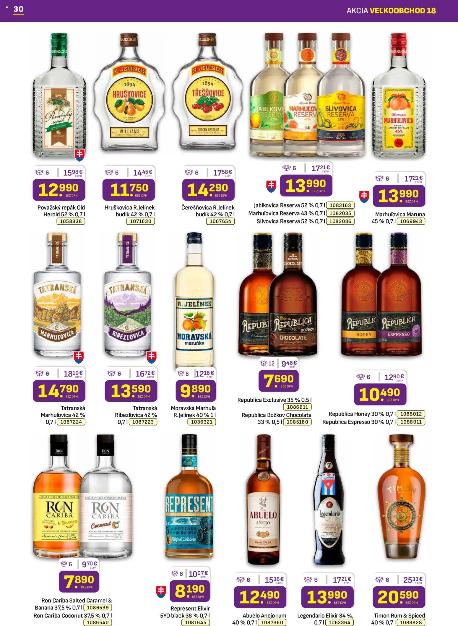 Náhľad Libex letáku platného od 07.09.2026 - Rum, Budík, Slivovica, Legendario, Hruškovica, Božkov, Republica, Republica Honey