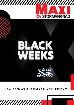 Förhandsgranska reklamblad ICA Maxi - Black Friday förhandsinformation från butik ICA Maxi gäller från 19/10/2026