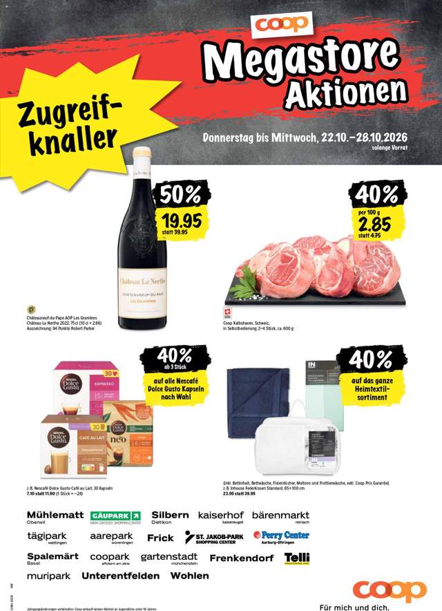 Neue Coop Aktionen ab 22.10.