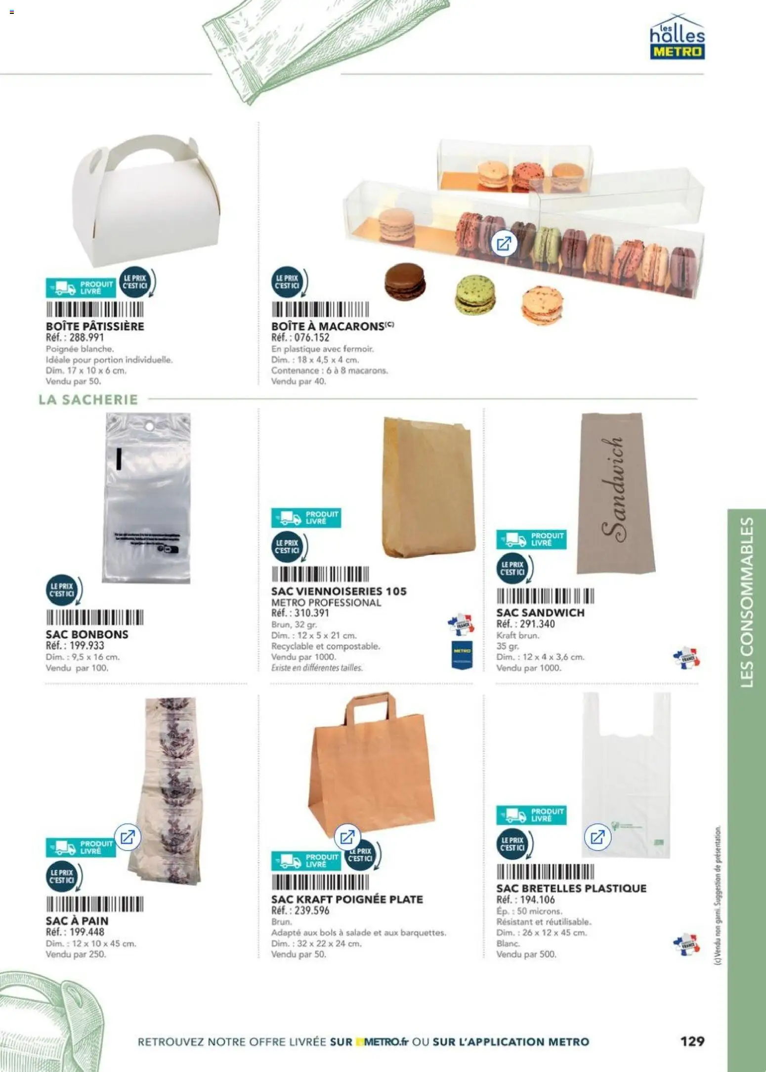 Prévisualisation de Boulangers Pâtissiers du magasin METRO formulaire valide 30/04/2026 - Sandwich, Livre, Salade, Sac, Bonbons, Pain, Viennoiseries