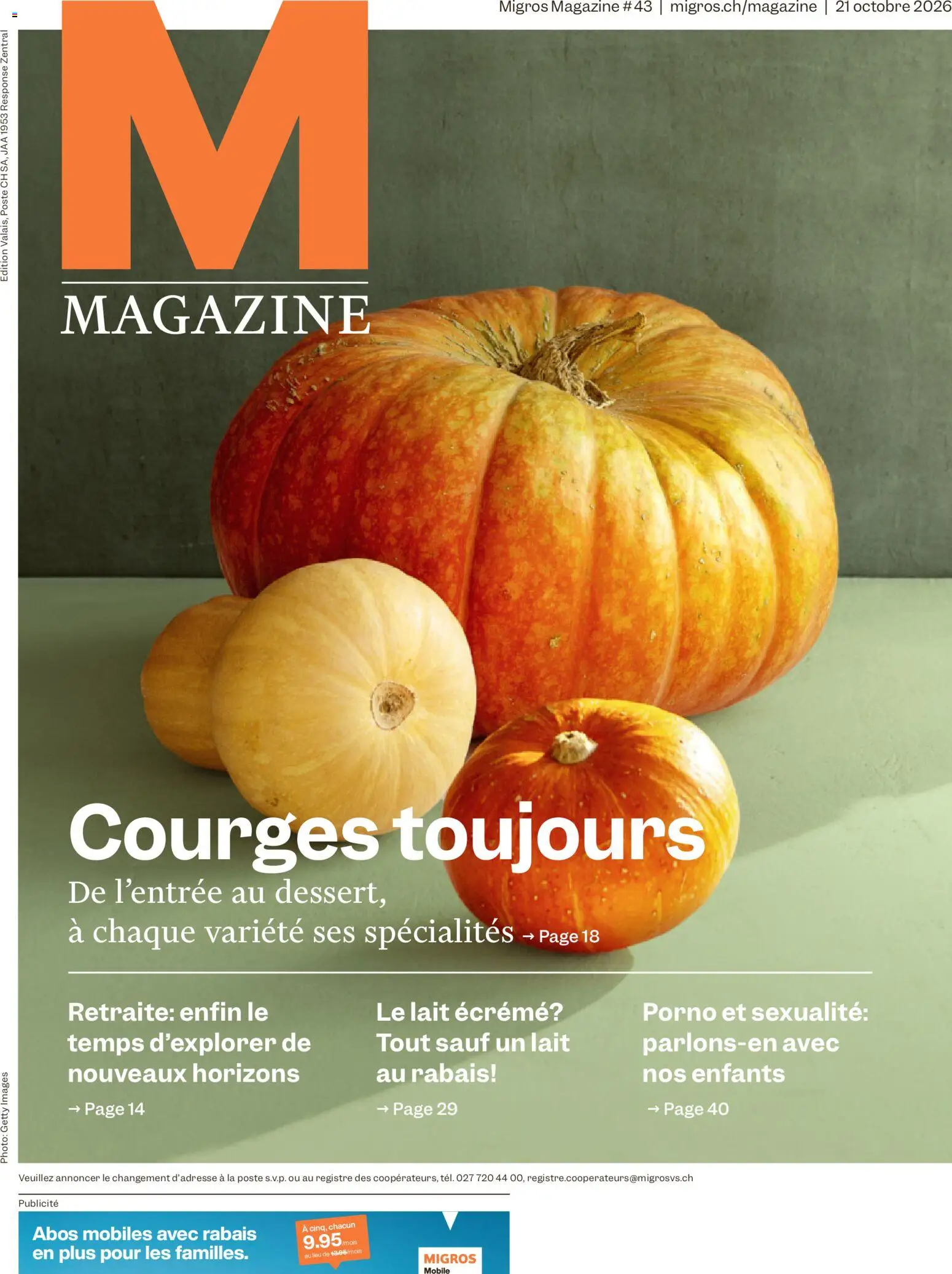 Vorschau des Merkblatts Migros aktionen Magazine FR vom Shop Migros gültig von 21.10.2026 bis 26.10.2026