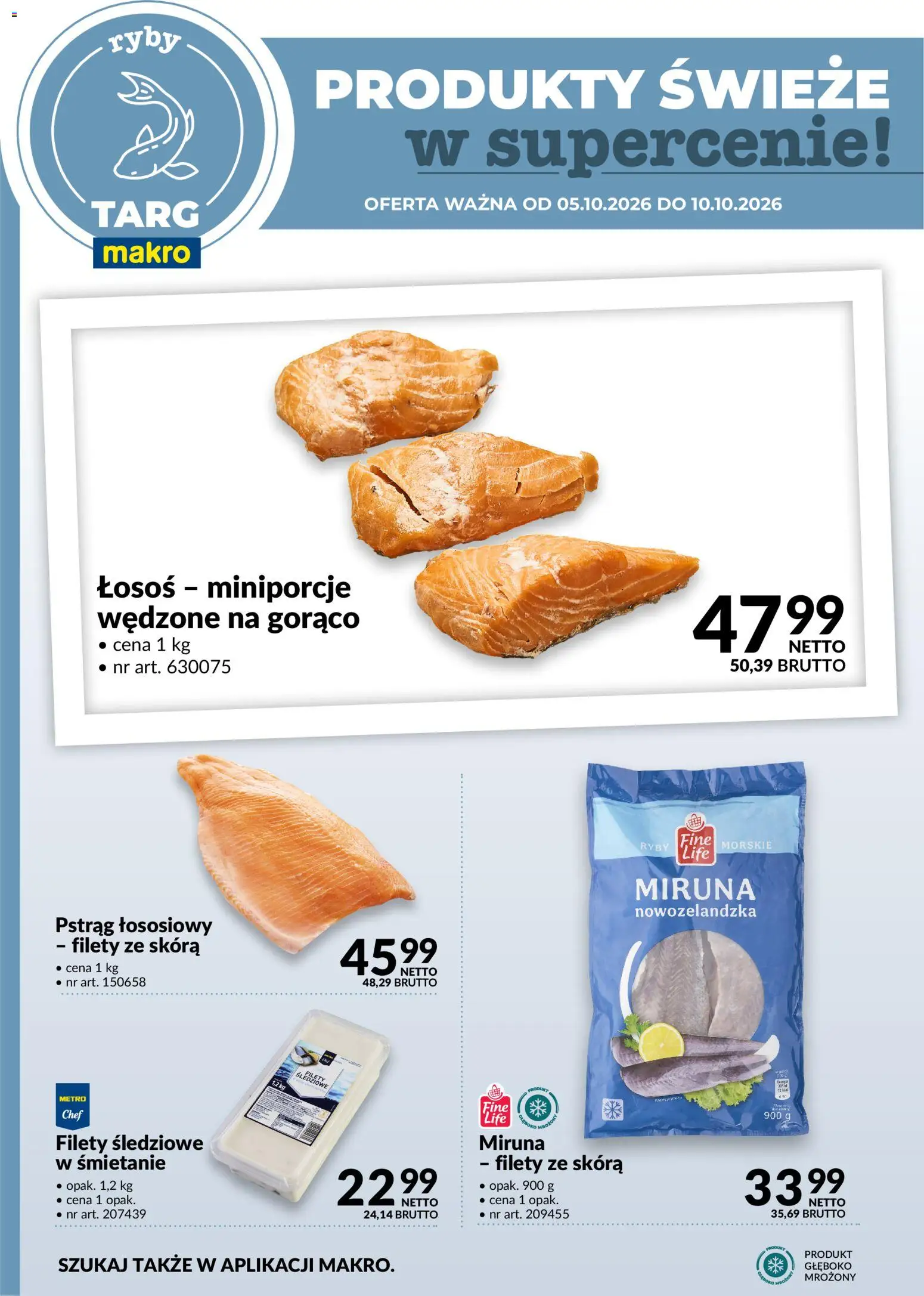 Pogląd gazetki "Makro gazetka - Oferta świeża w super cenach" ze sklepu Makro ważnej od 05.10.2026 - Ryby, Miruna, Pstrąg, Łosoś, Pstrąg łososiowy