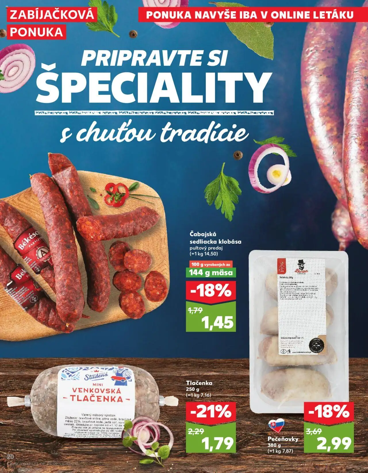 Náhľad Kaufland letáku platného od 16.10.2025 - Mäso, Klobása, Tlačenka