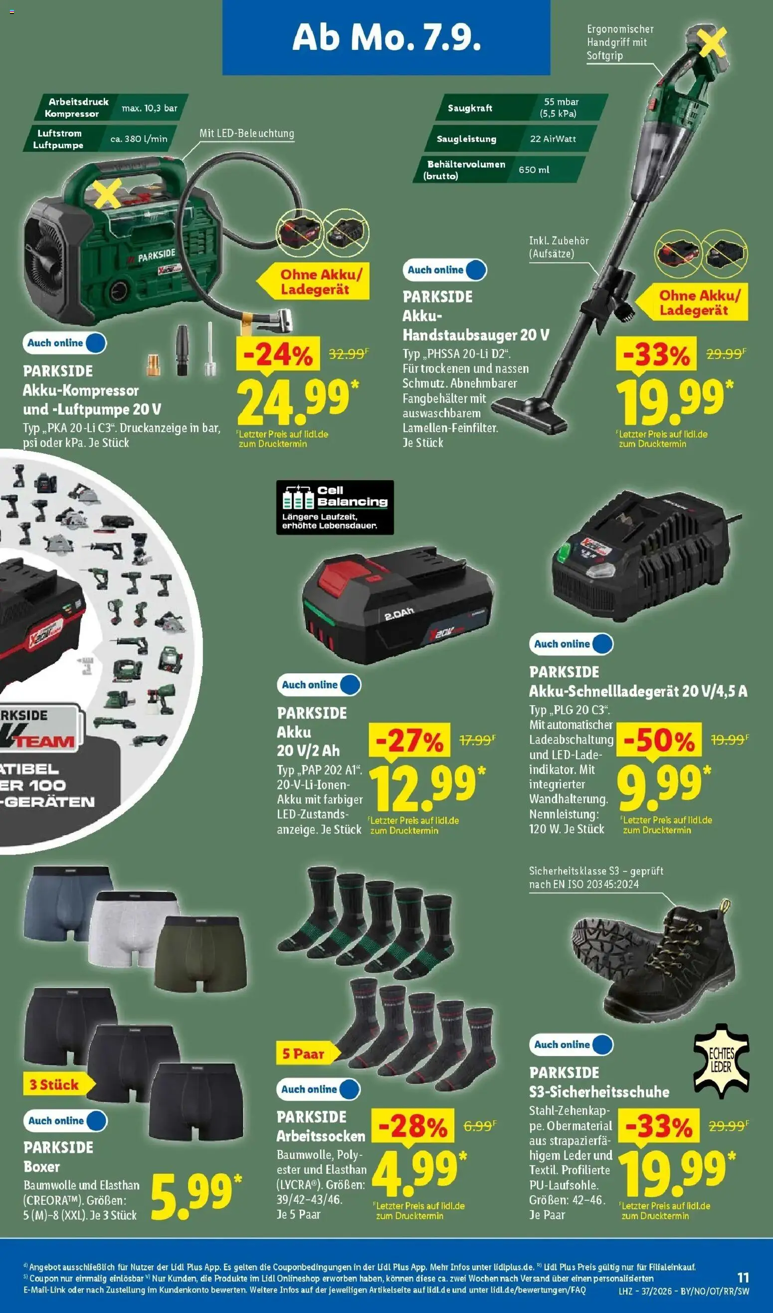 Vorschau von dem Prospekt des Geschäftes Lidl, gültig ab dem 07.09.2026 - Boxer, Ladegerät, Luftpumpe