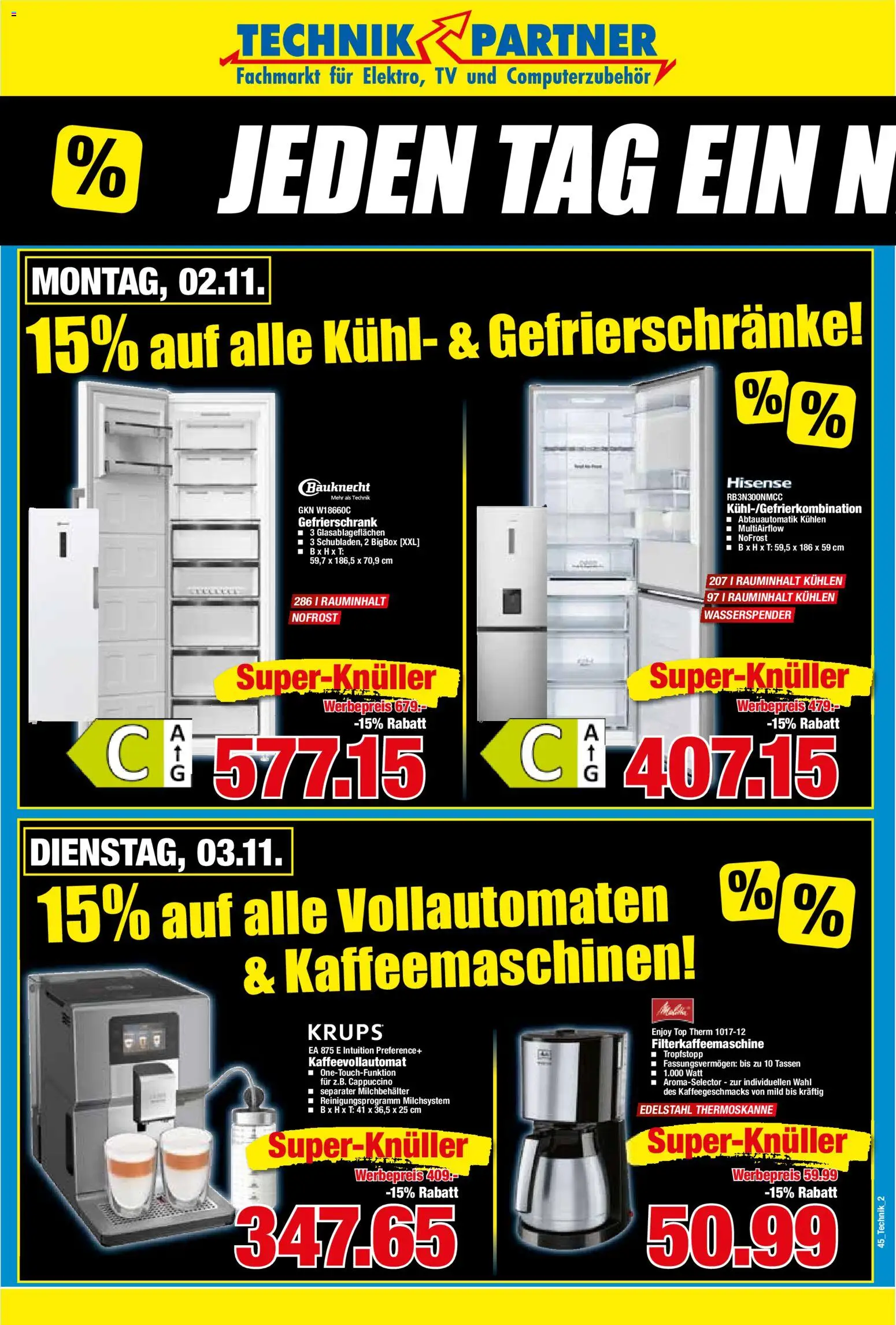 Vorschau von dem Prospekt des Geschäftes HERKULES, gültig ab dem 02.11.2026 - TV, Kaffeevollautomat, Gefrierschrank, Top, Hisense, Filterkaffeemaschine