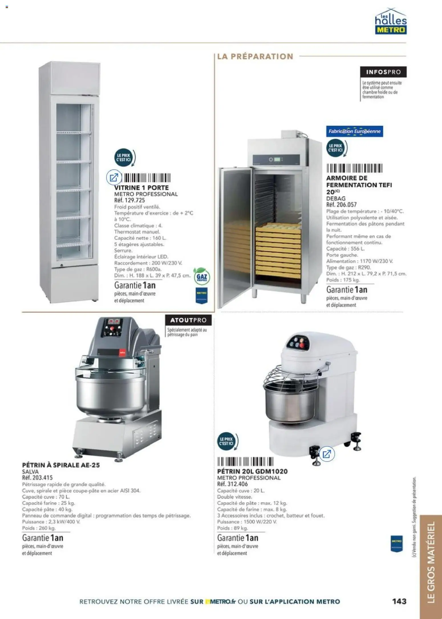 Prévisualisation de Boulangers Pâtissiers du magasin METRO formulaire valide 30/04/2026 - Alimentation, Armoire, Porte, Pâte, Vitrine, Farine, Poids, Éclairage