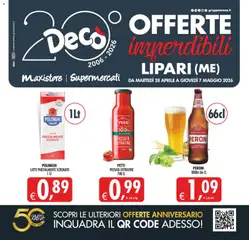 Anteprima dell'opuscolo Decò volantino Maxistore, Supermercati Lipari dal negozio Decò valido da 28/04/2026