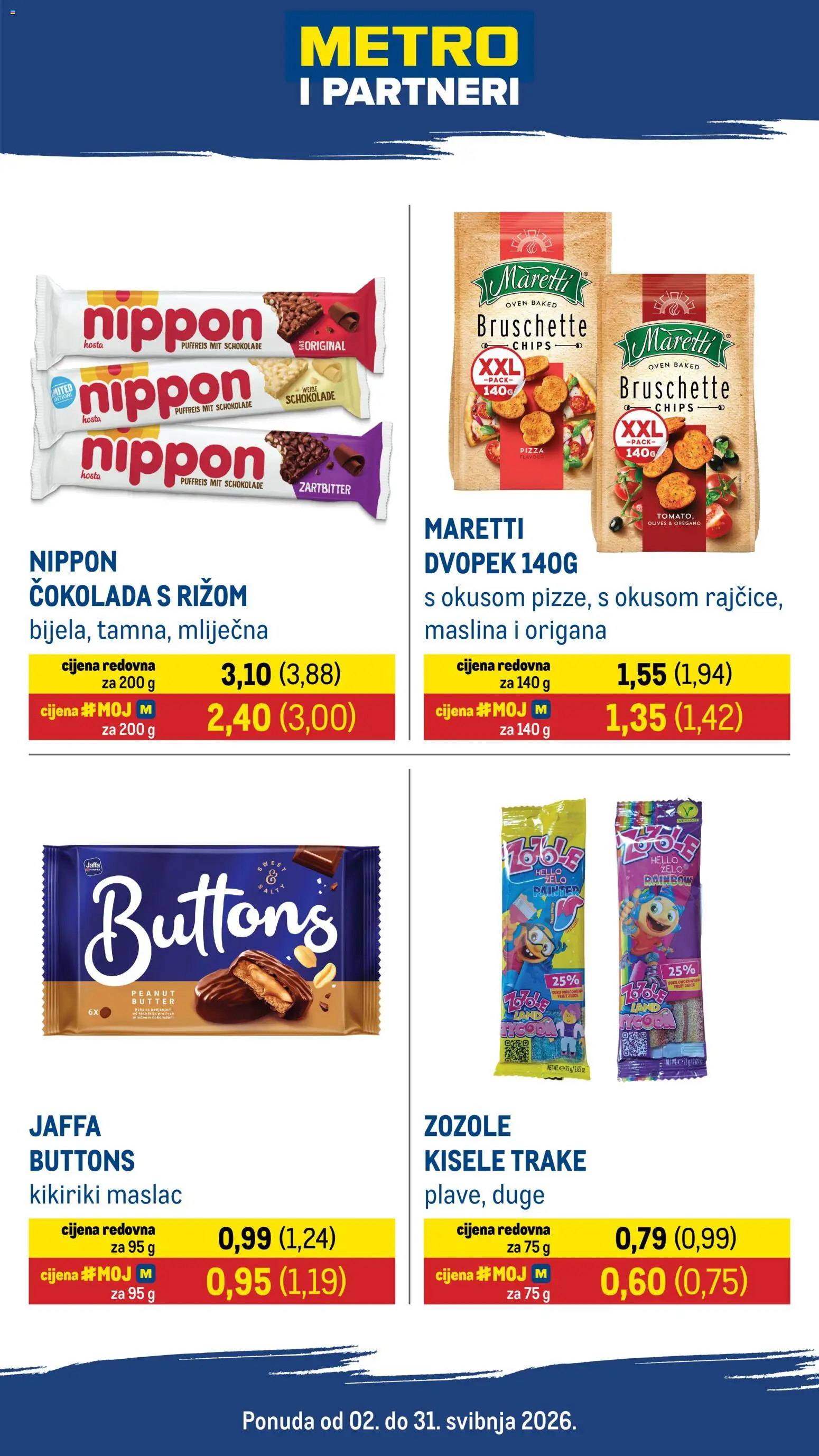 Pregled letka Metro i partneri trgovine Metro vrijedi od 02.05.2026