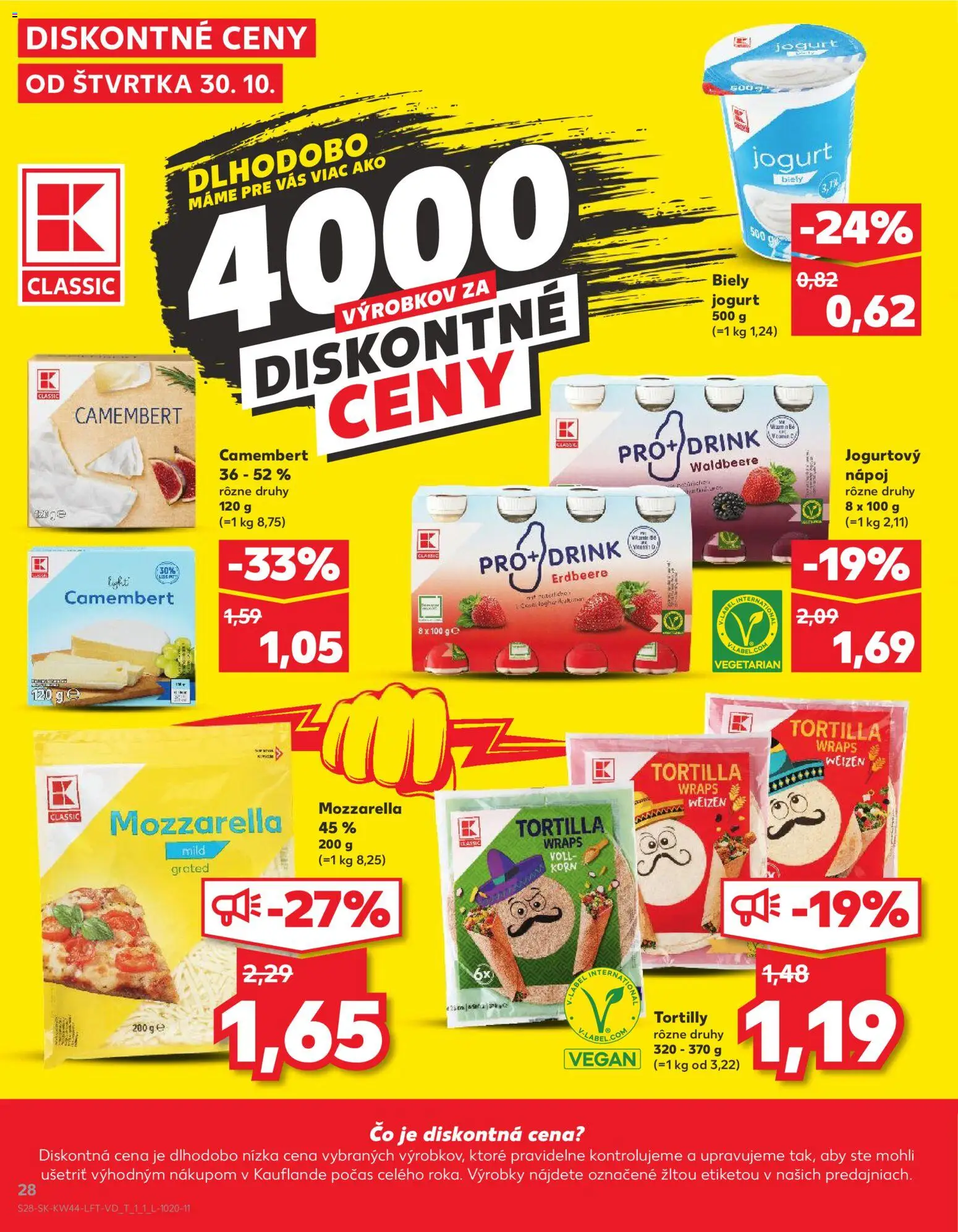 Náhľad Kaufland letáku platného od 30.10.2025 - Tortilla, Mozzarella, Jogurt, Biely jogurt