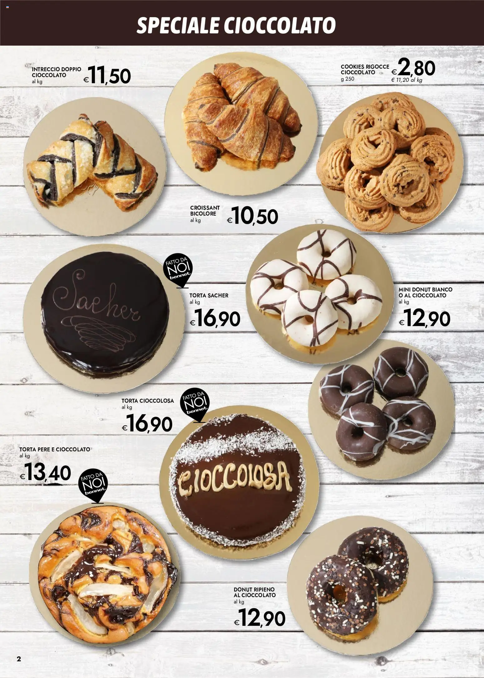 Anteprima dell'opuscolo bennet volantino Cioccolato che bontà dal negozio bennet valido da 29/10/2026 - Torta, Cioccolato, Croissant, Pere