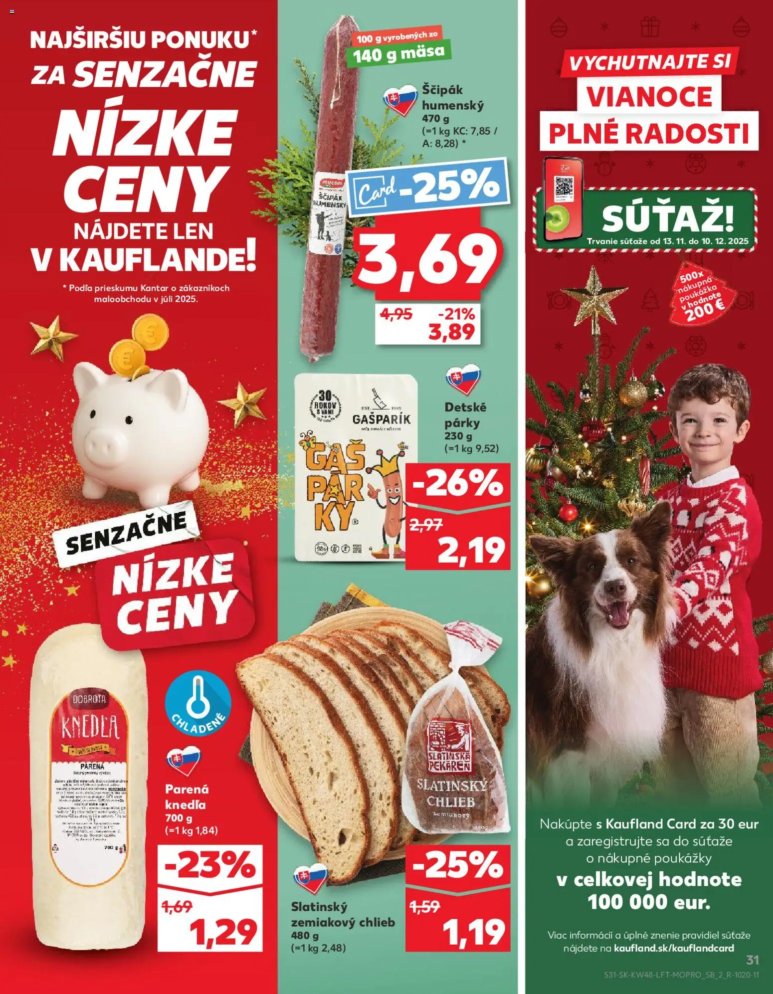 Náhľad Kaufland letáku platného od 27.11.2025 - Pekáreň, Chlieb, Párky