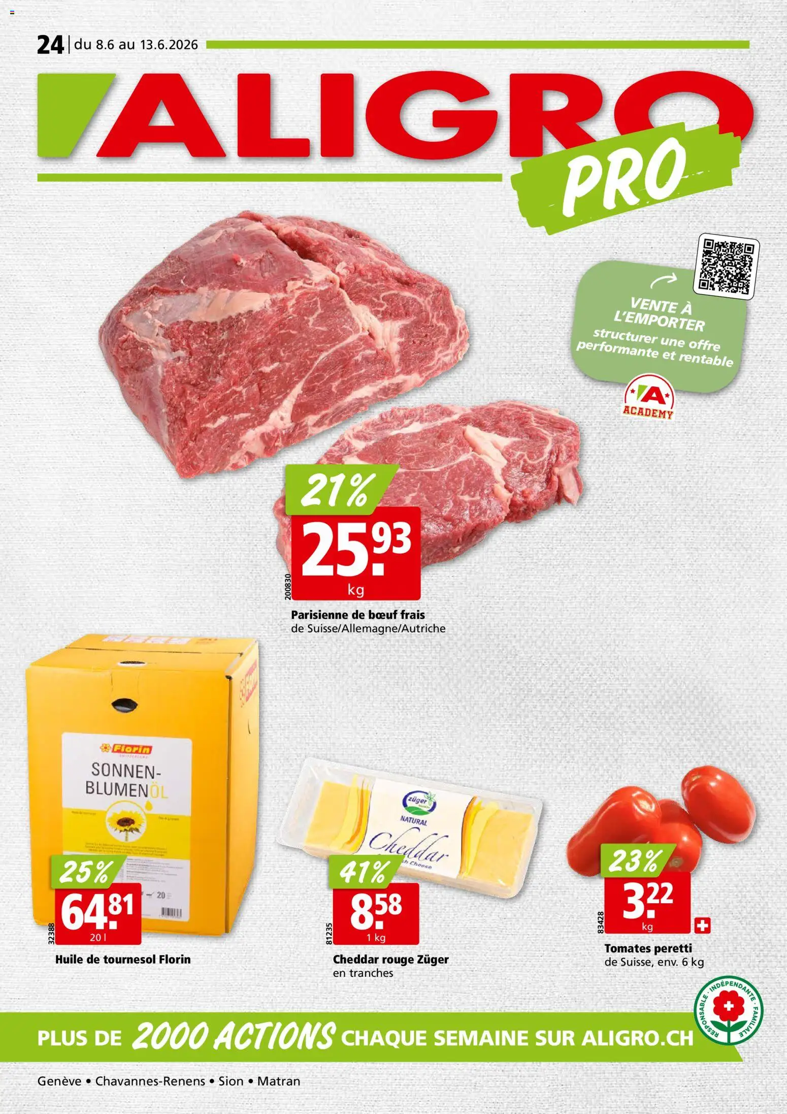 Vorschau des Merkblatts Aligro aktionen Chavannes, Matran, Genève, Sion vom Shop Aligro gültig von 08.06.2026 bis 13.06.2026 - Rouge