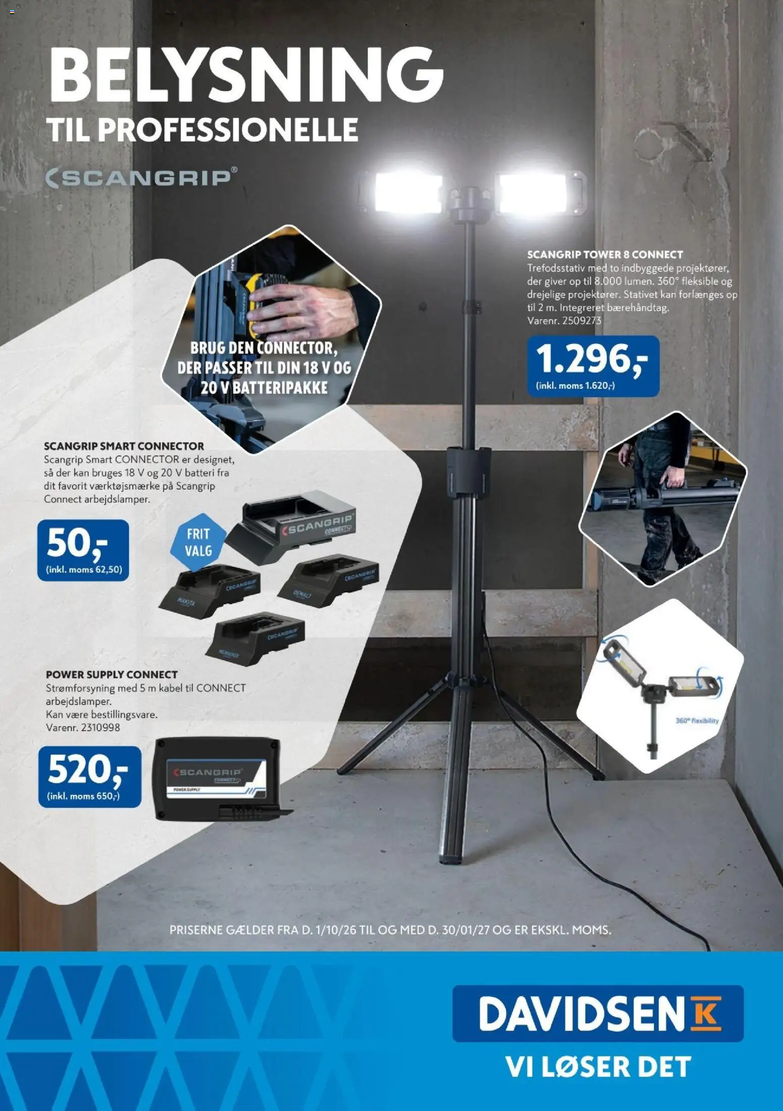 Eksempel på tilbudsavis Davidsen - Tilbudsavis - Belysning fra butik Davidsen gyldig fra 21/10/2026 - Batteri, Kabel