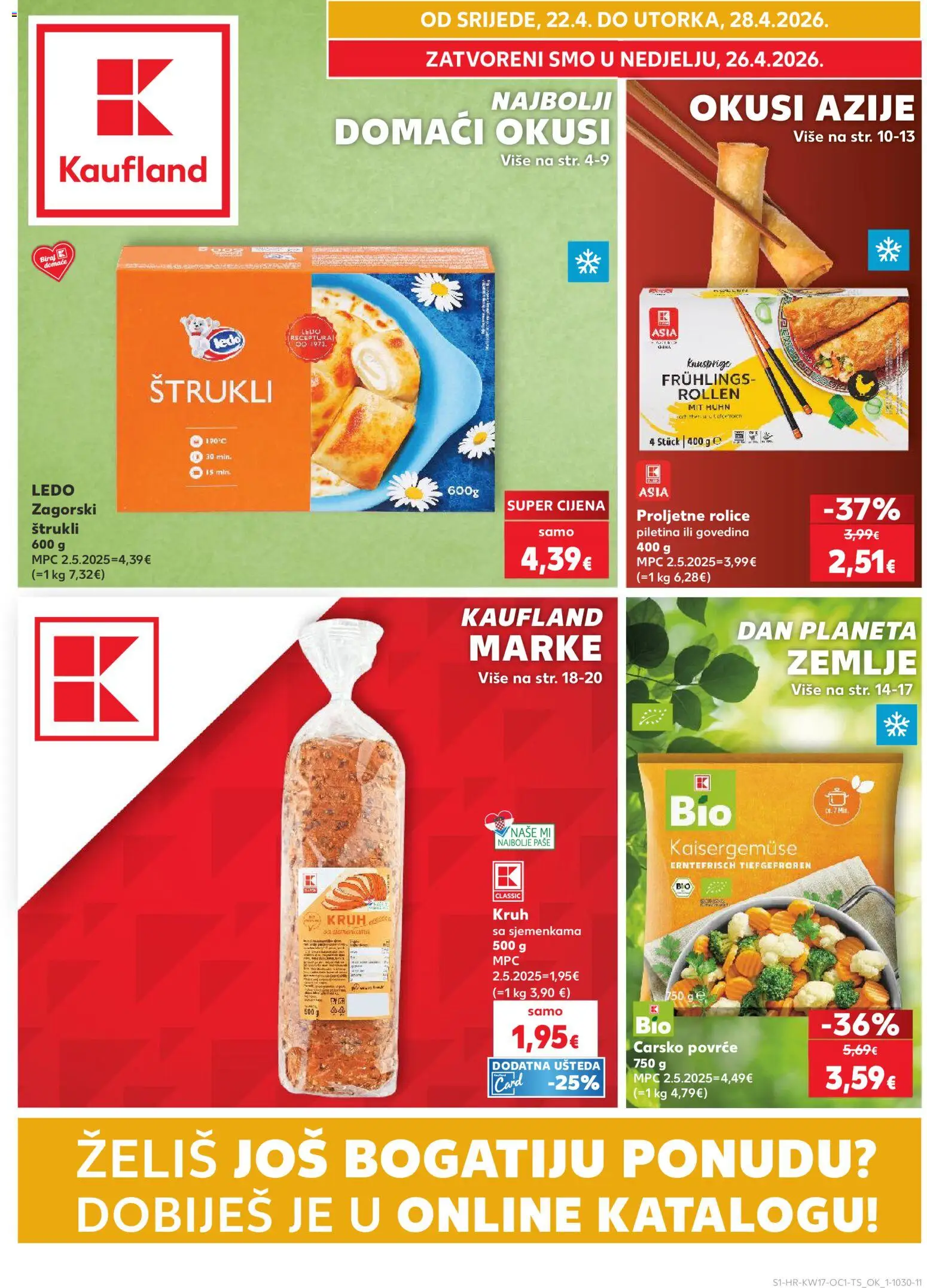 Pregled letka Split-Ravne njive trgovine Kaufland vrijedi od 22.04.2026