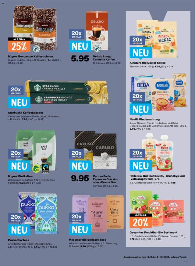 Neue Migros Aktionen ab 15.10.