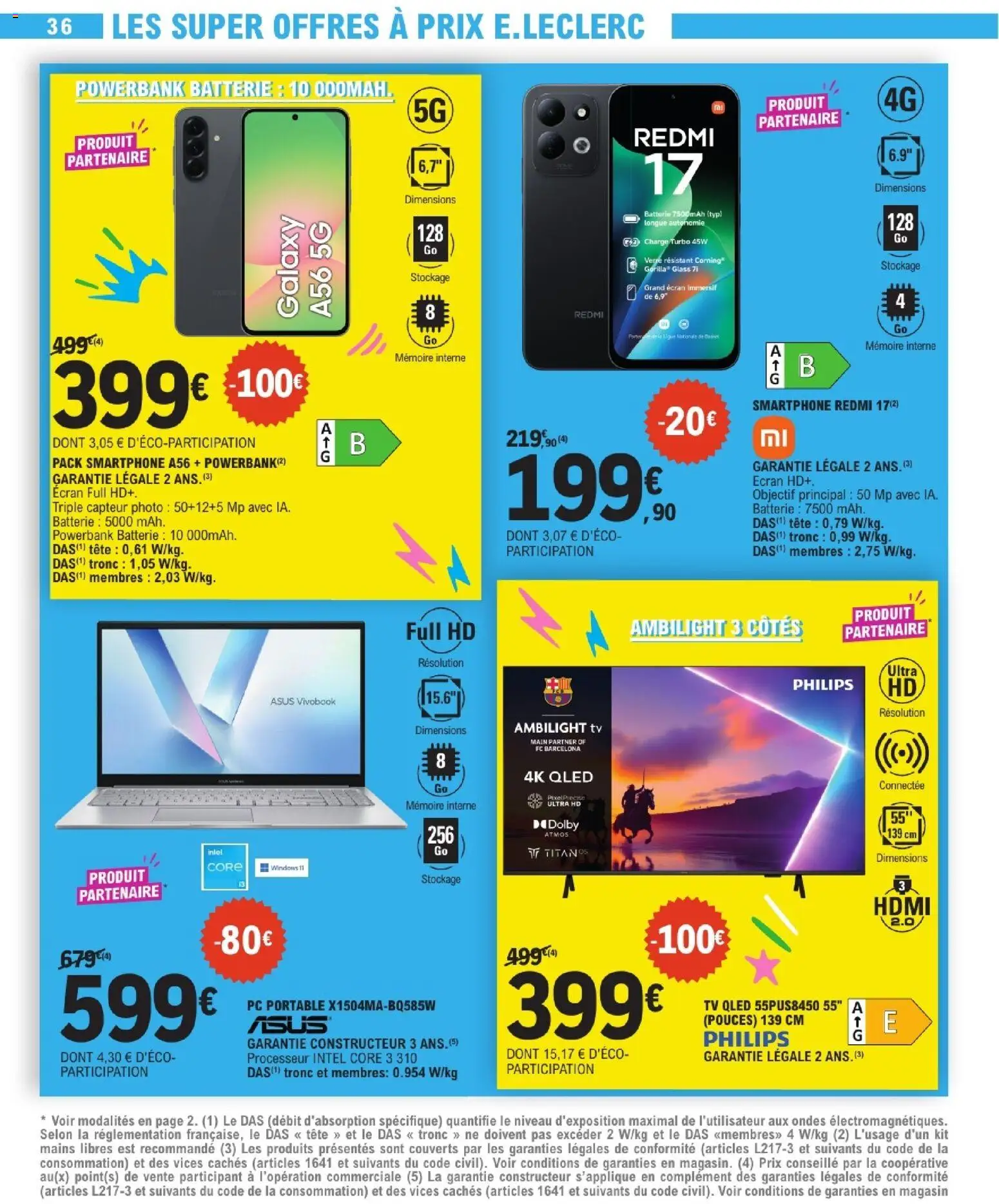Prévisualisation de E.Leclerc catalogue du magasin E.Leclerc formulaire valide 08/09/2026 - PC, Smartphone, PC portable, Batterie, Portable, Couverts