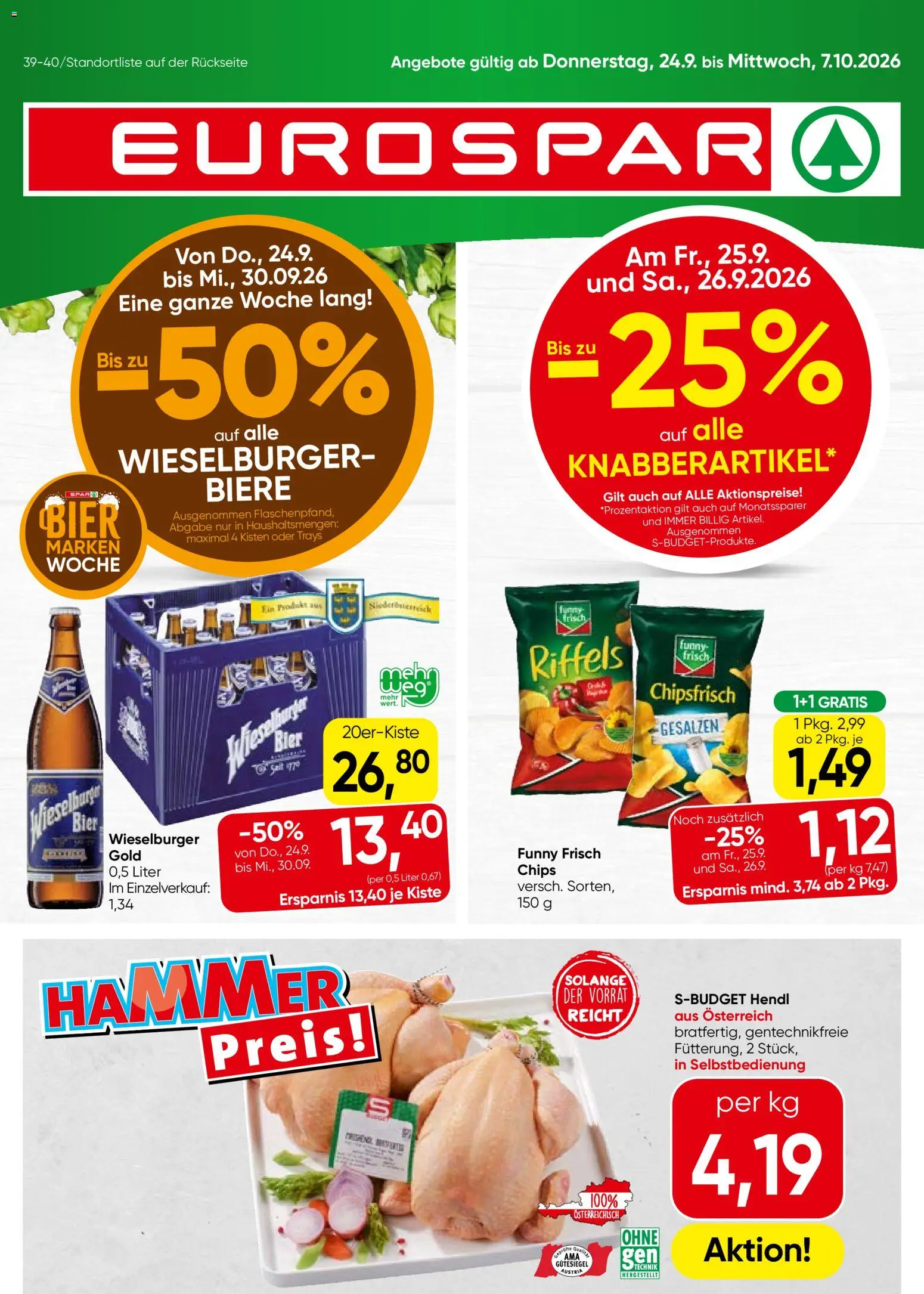 Vorschau der Angebote: Eurospar Eurospar Flugblatt gültig ab 24.09.2026