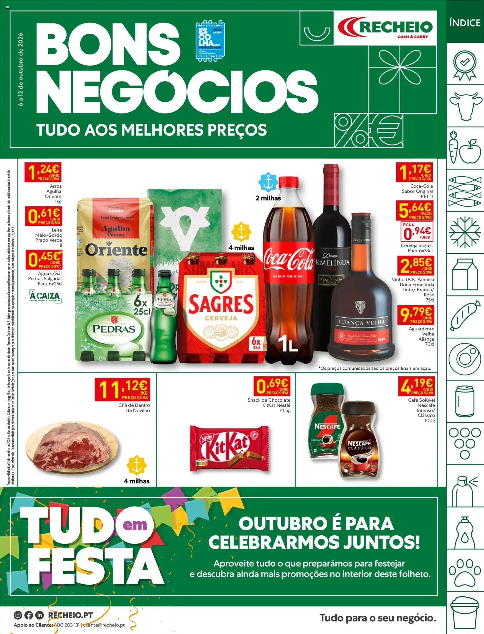 Pré-visualização do folheto da loja Recheio válida a partir de 06/10/2026 - Café, Vinho, Cerveja, Agua, Arroz, Chá, Aliança, Café solúvel