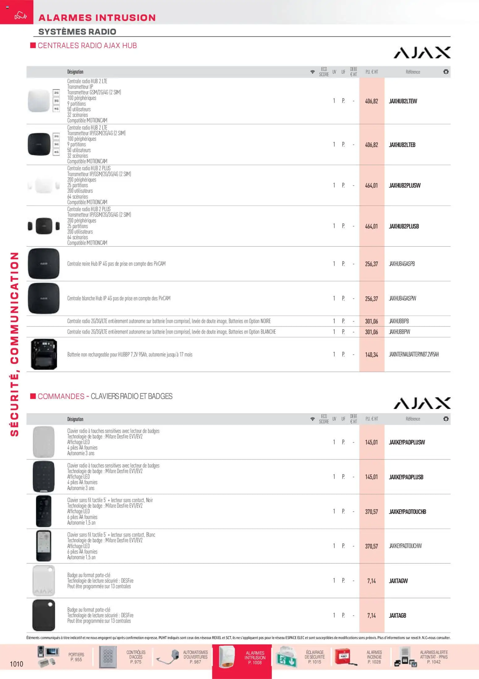 Prévisualisation de Brochure sécurité, communication du magasin Rexel formulaire valide 18/11/2025 - Radio, Ajax, Batterie, Clavier, Piles AA, Piles, Prise, Éclairage