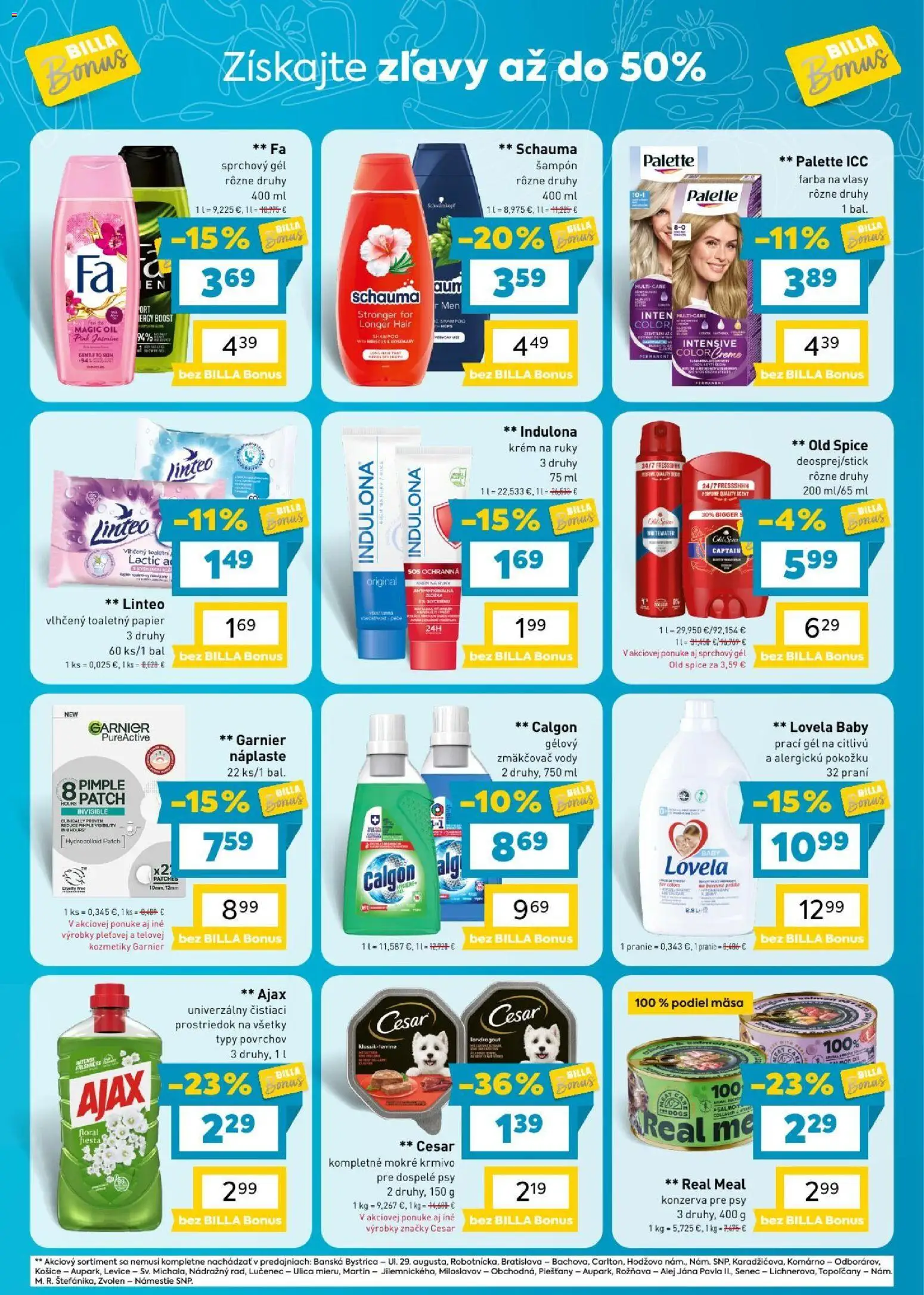 Náhľad Billa letáku platného od 16.09.2026 - Old Spice, Toaletný papier, Indulona, Šampón, Lovela, Krém, Sprchový gél, Prací gél