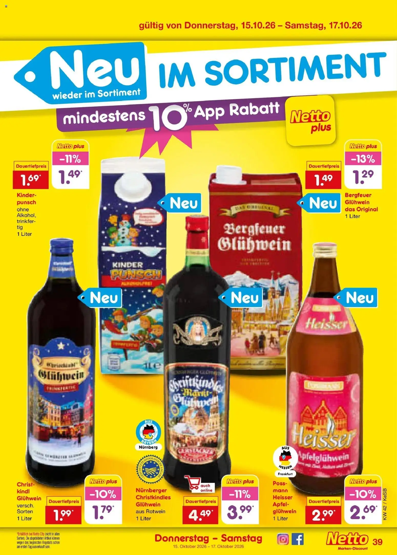 Vorschau von dem Prospekt des Geschäftes Netto Marken-Discount, gültig ab dem 12.10.2026 - Äpfel, Rotwein