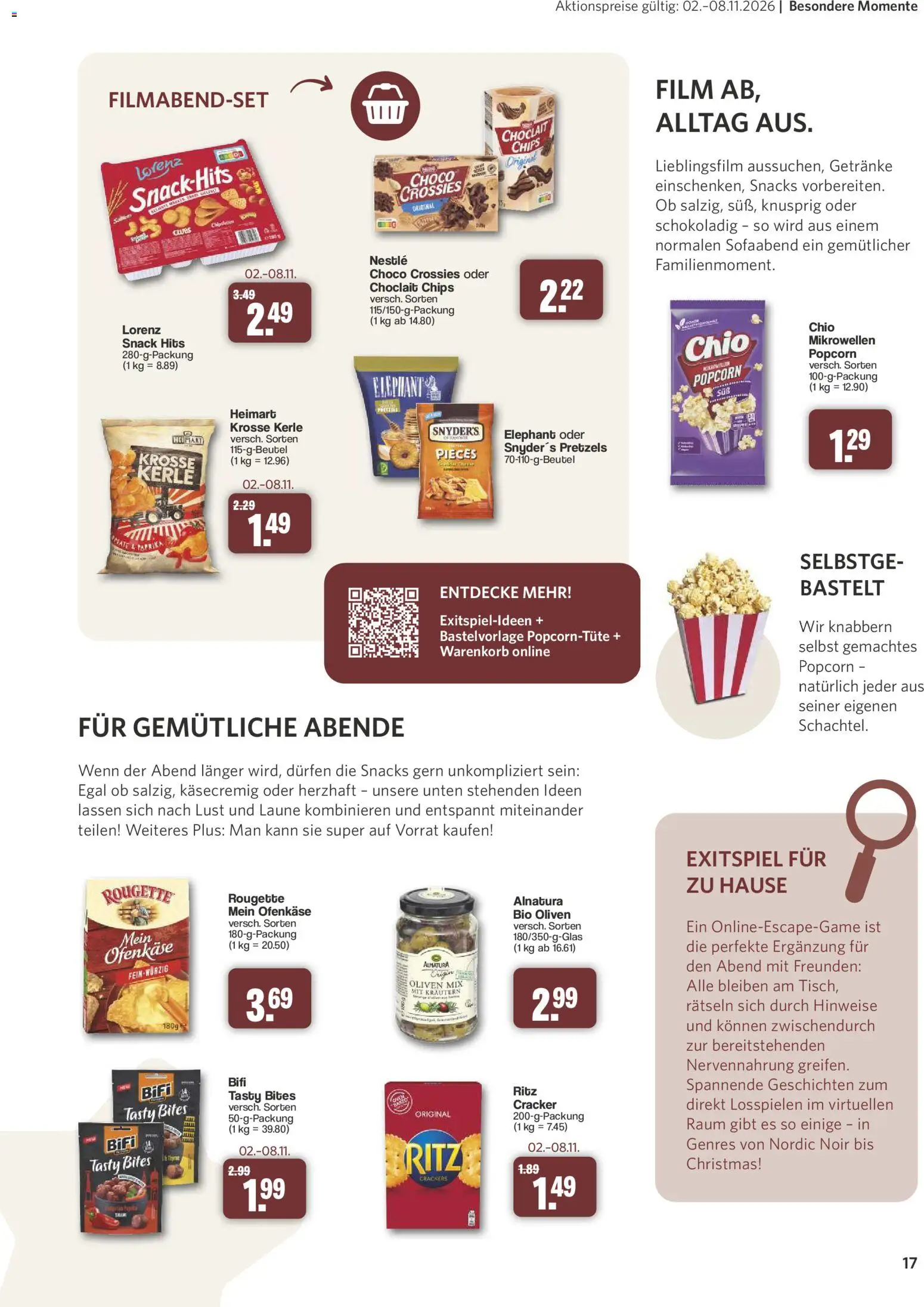 Vorschau von dem Prospekt des Geschäftes Famila Nordwest, gültig ab dem 26.10.2026 - Chips, Paprika, Popcorn, Bifi