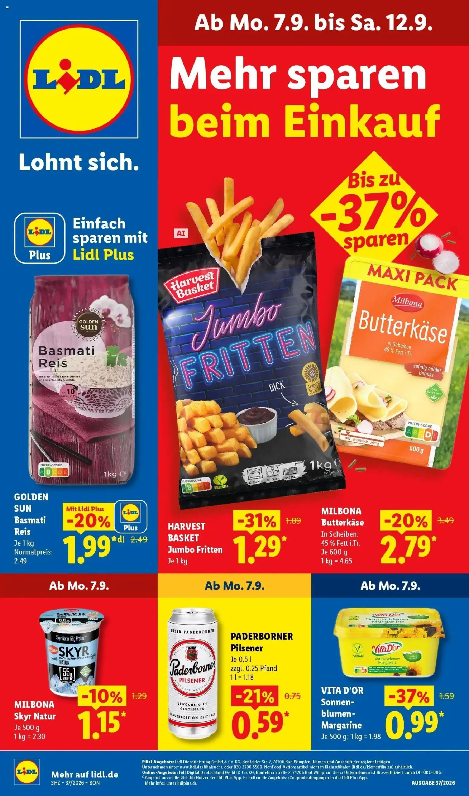 Vorschau von dem Prospekt des Geschäftes Lidl, gültig ab dem 07.09.2026