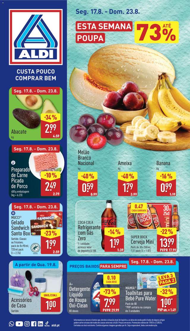 Novo folheto Aldi a partir de 17/08