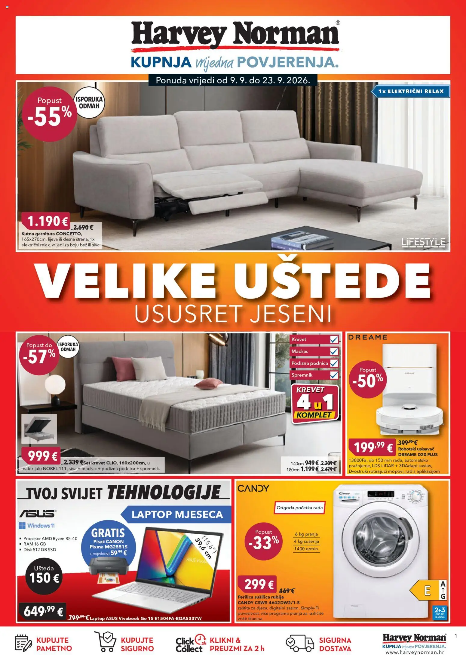 Pregled letka Harvey Norman Katalog trgovine Harvey Norman vrijedi od 09.09.2026
