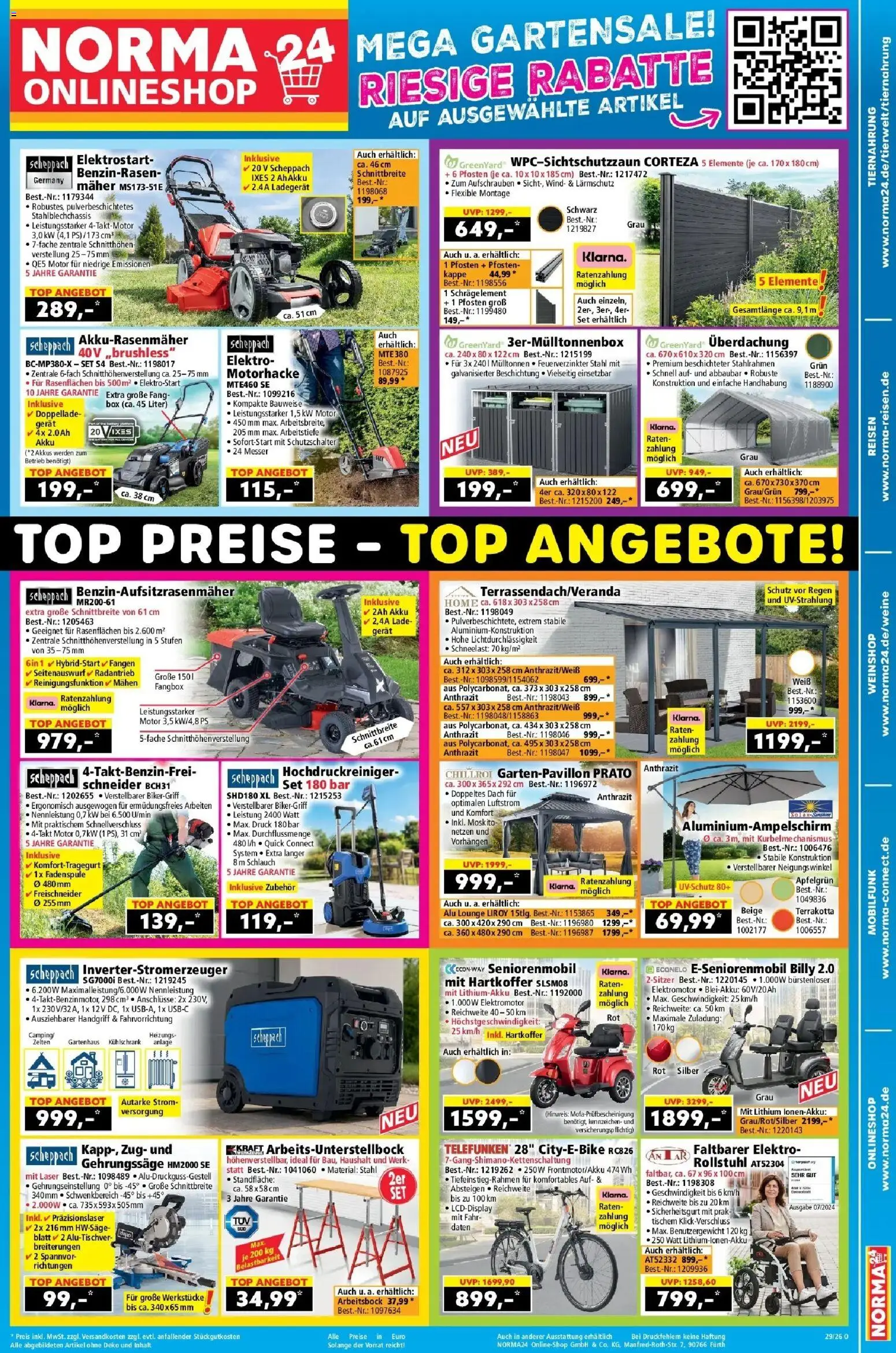 Vorschau von dem Prospekt des Geschäftes Norma, gültig ab dem 17.07.2026 - Kühlschrank, Hochdruckreiniger, Top, Box, Ladegerät, Kappe