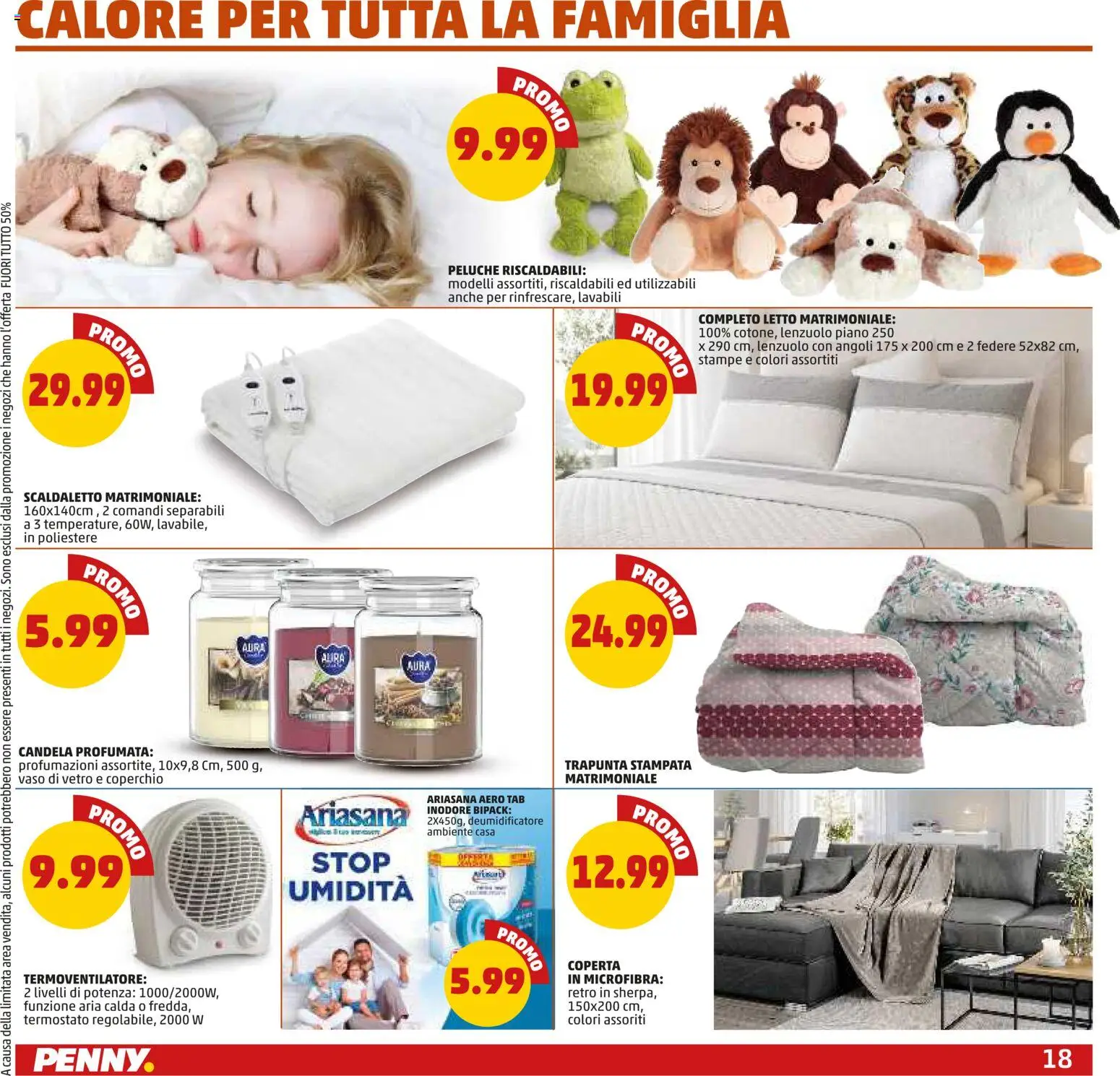 Anteprima dell'opuscolo PENNY volantino dal negozio PENNY valido da 22/10/2026 - Letto matrimoniale, Fan, Letto, Candela, Peluche, Vaso, Trapunta, Coperta