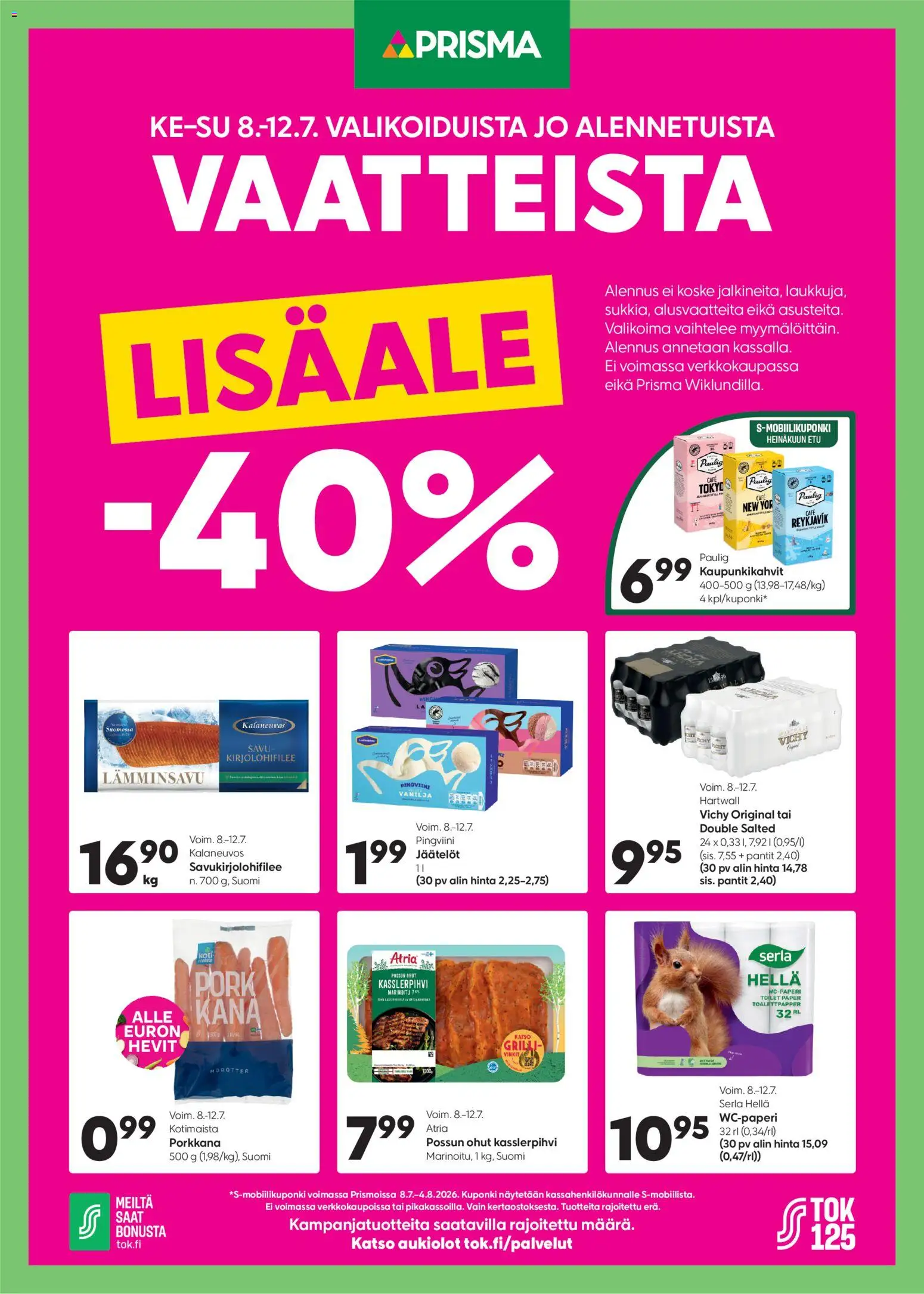 Kaupan Prisma Prisma tarjoukset - Lisäale -40% esikatselu, voimassa 08/07/2026
