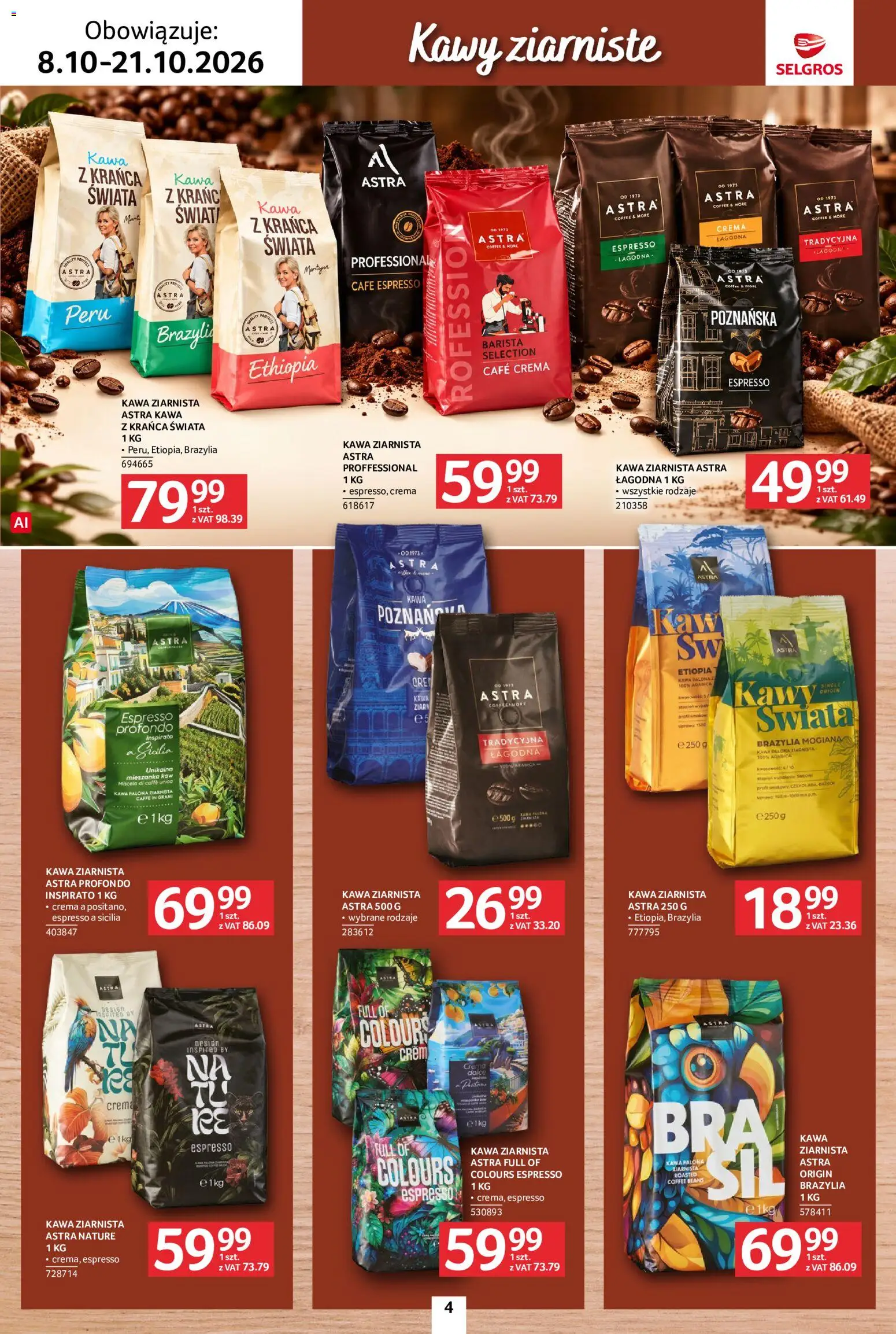 Pogląd gazetki "Selgros cash&carry gazetka - Kawa i herbata" ze sklepu Selgros cash&carry ważnej od 08.10.2026 - Kawa, Kawa ziarnista