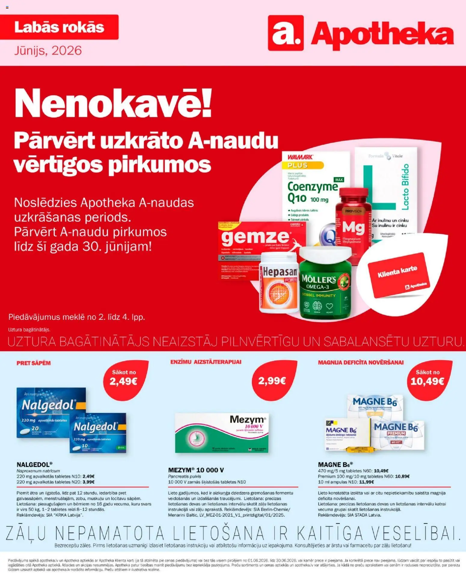 Skatīt Apotheka akciju bukletu, derīgs no 01.06.2026.