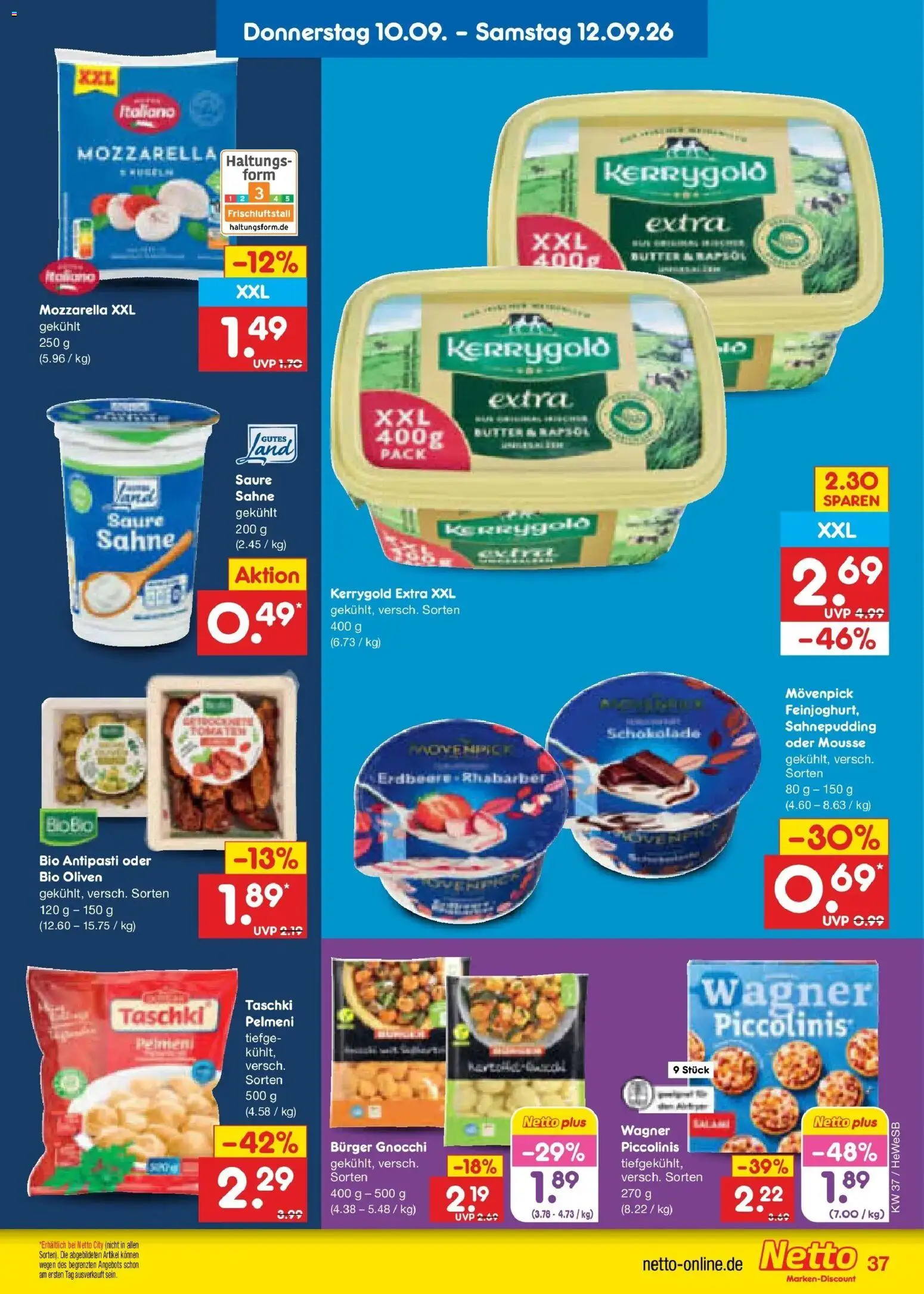 Vorschau von dem Prospekt des Geschäftes Netto Marken-Discount, gültig ab dem 07.09.2026 - Burger, Butter, Schokolade, Gnocchi, Mozzarella, Rhabarber, Sahne, Rapsöl