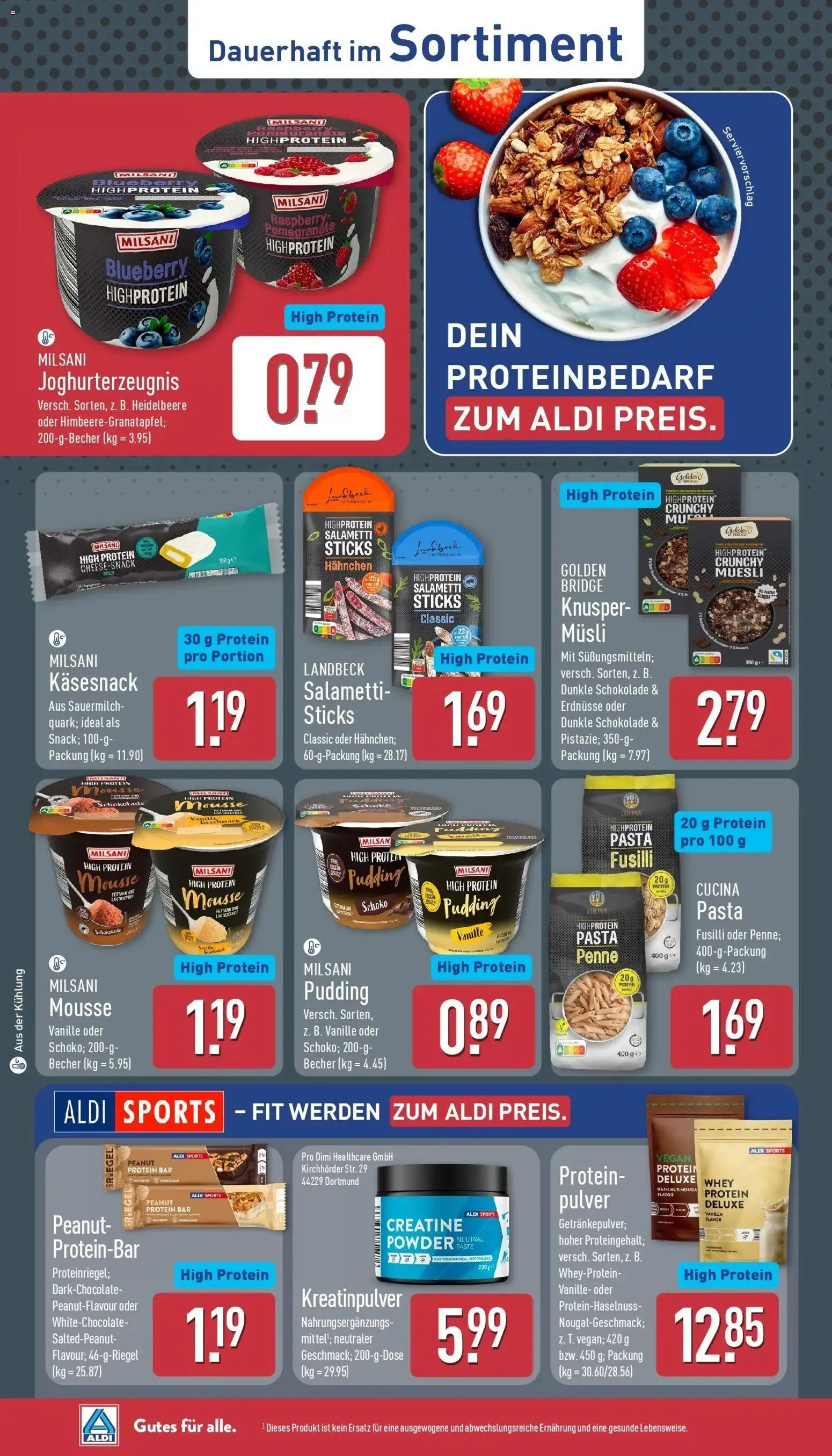 Vorschau von dem Prospekt des Geschäftes Aldi, gültig ab dem 07.09.2026 - Schokolade, Pasta, Salami, Erdnüsse, Vanille, Dunkle schokolade, Hahnchen, Musli