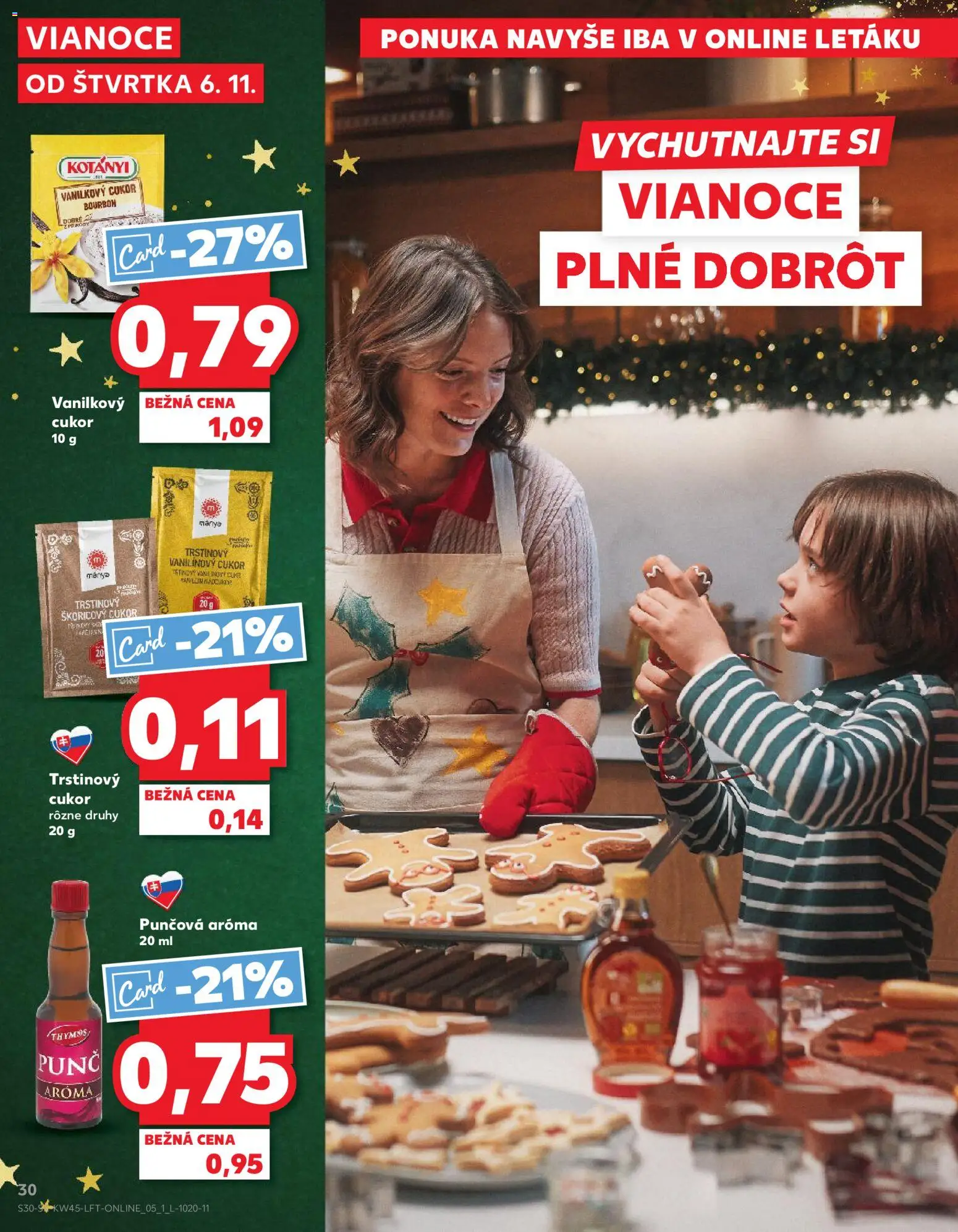 Náhľad Kaufland letáku platného od 06.11.2025 - Cukor, Bourbon, Vanilkový cukor, Trstinový cukor