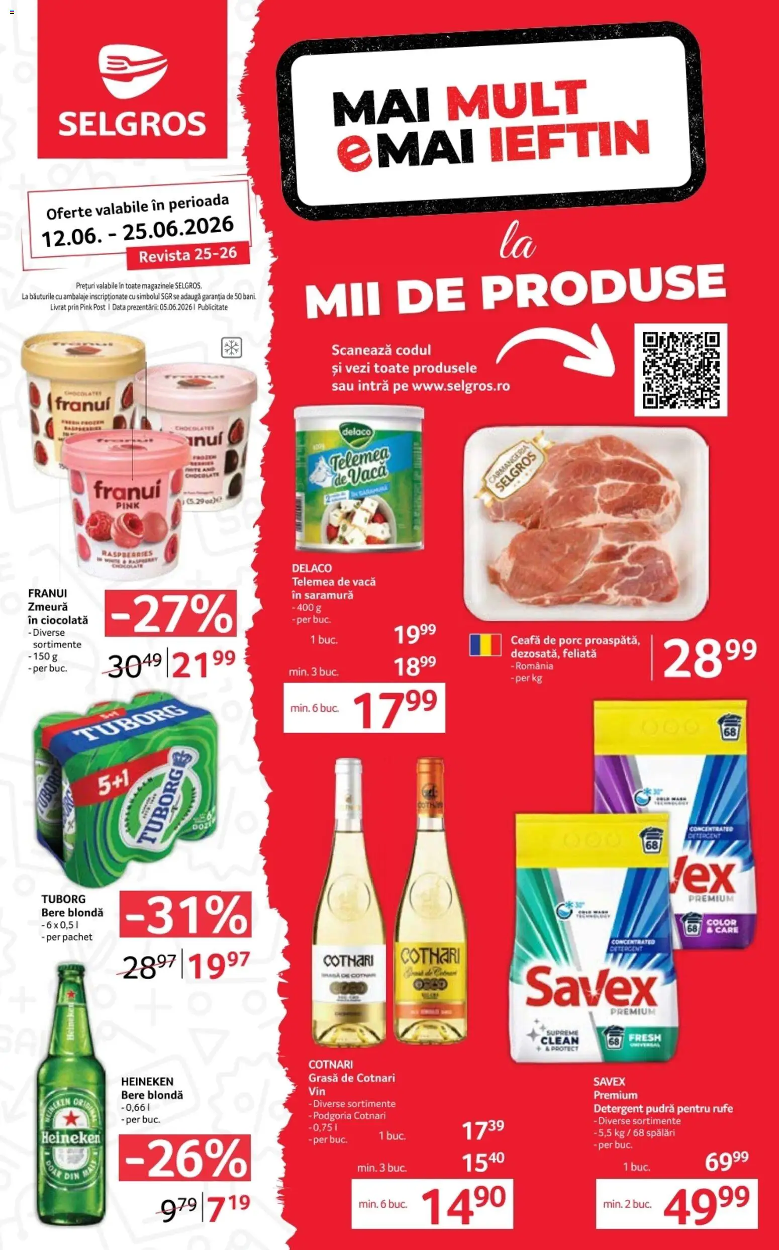 Previzualizarea de cataloage: Selgros Selgros Catalog valabil de la 12.06.2026 - Ciocolată, Masă, Bere, Zmeură, Clean, Ceafa de porc, Premium, Pudră