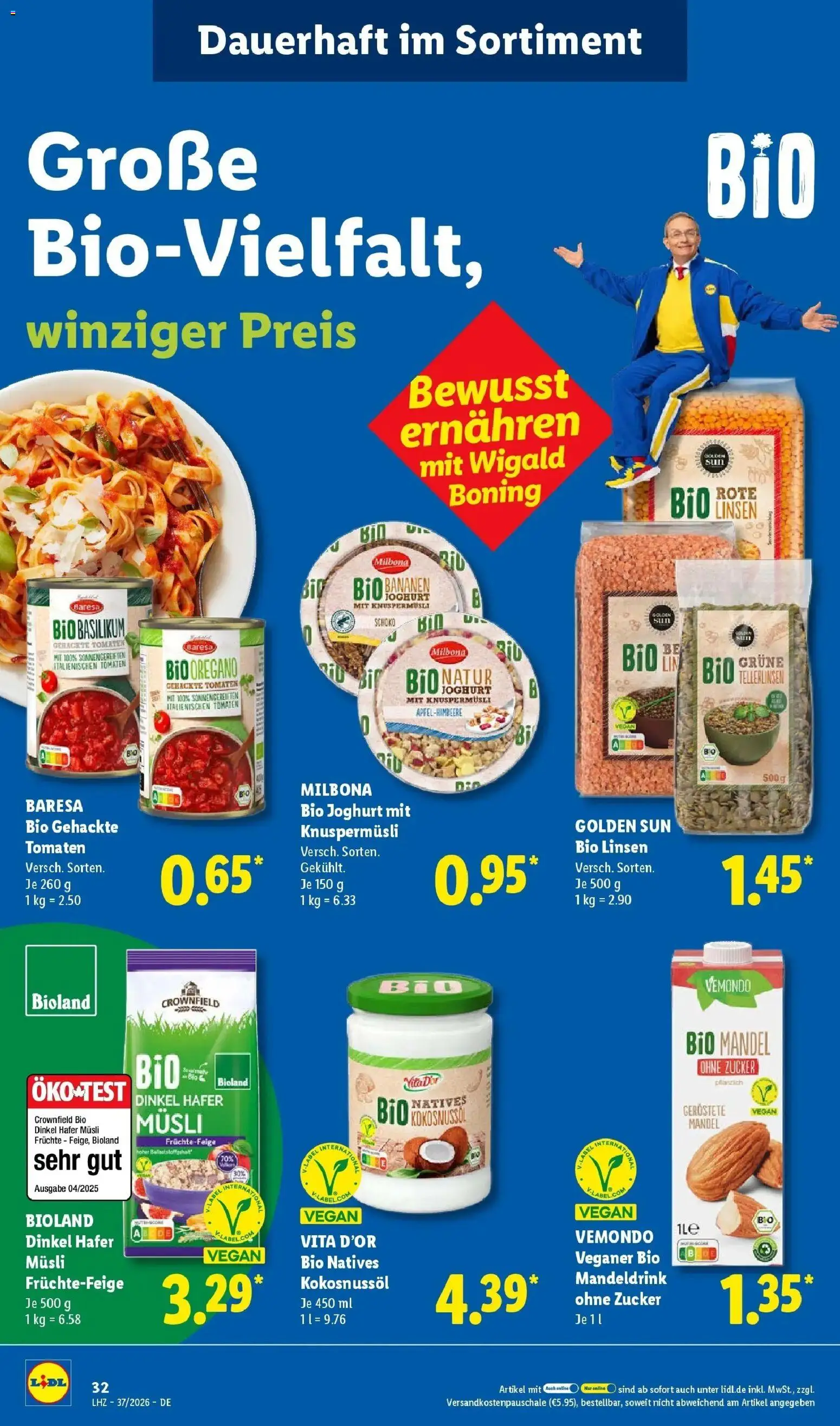 Vorschau von dem Prospekt des Geschäftes Lidl, gültig ab dem 07.09.2026 - Äpfel, Joghurt, Bananen, Himbeere, Zucker, Tomaten, Musli
