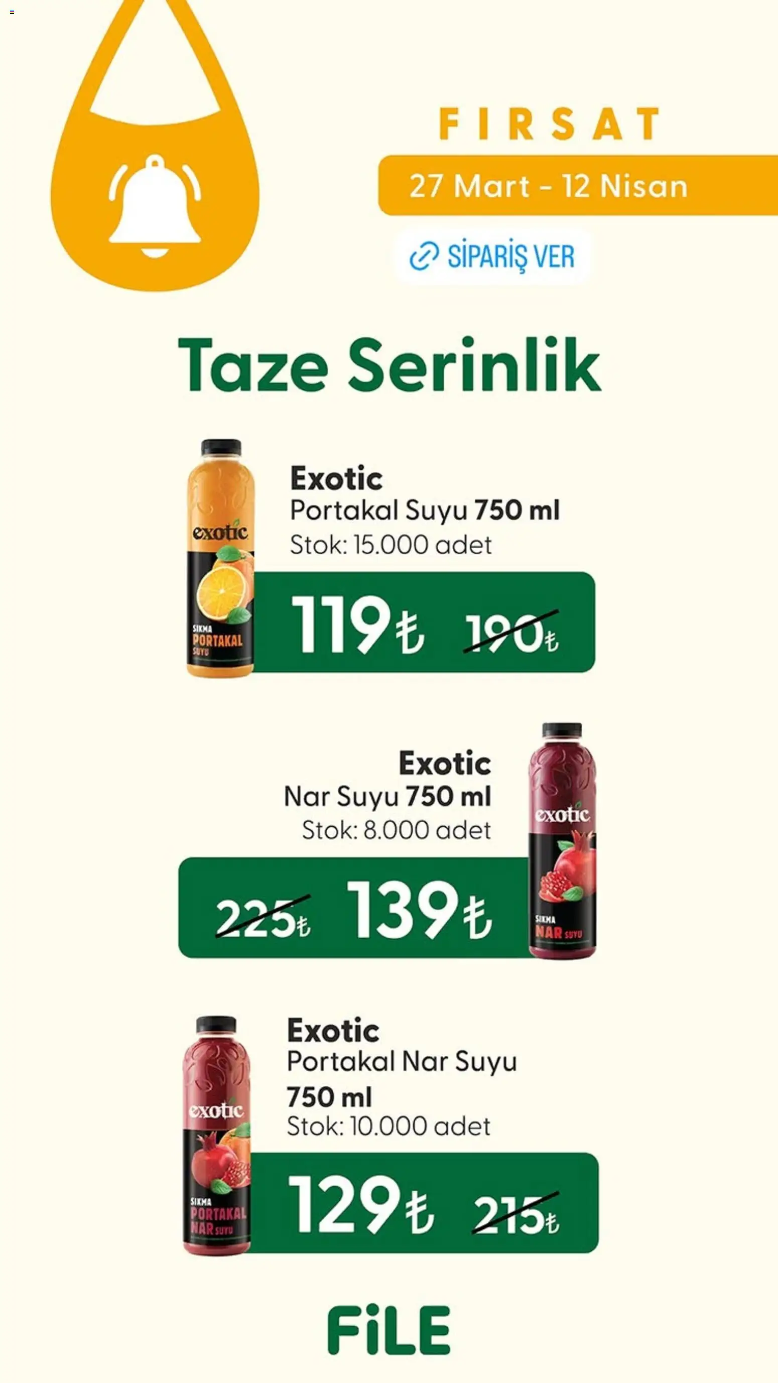 File Market File Market İndirim 27.03.2026 - Broşürünün önizlemesi - Portakal, Nar