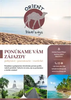 Náhľad Orient Travel ways s.r.o. letáku platného od 18.05.2026