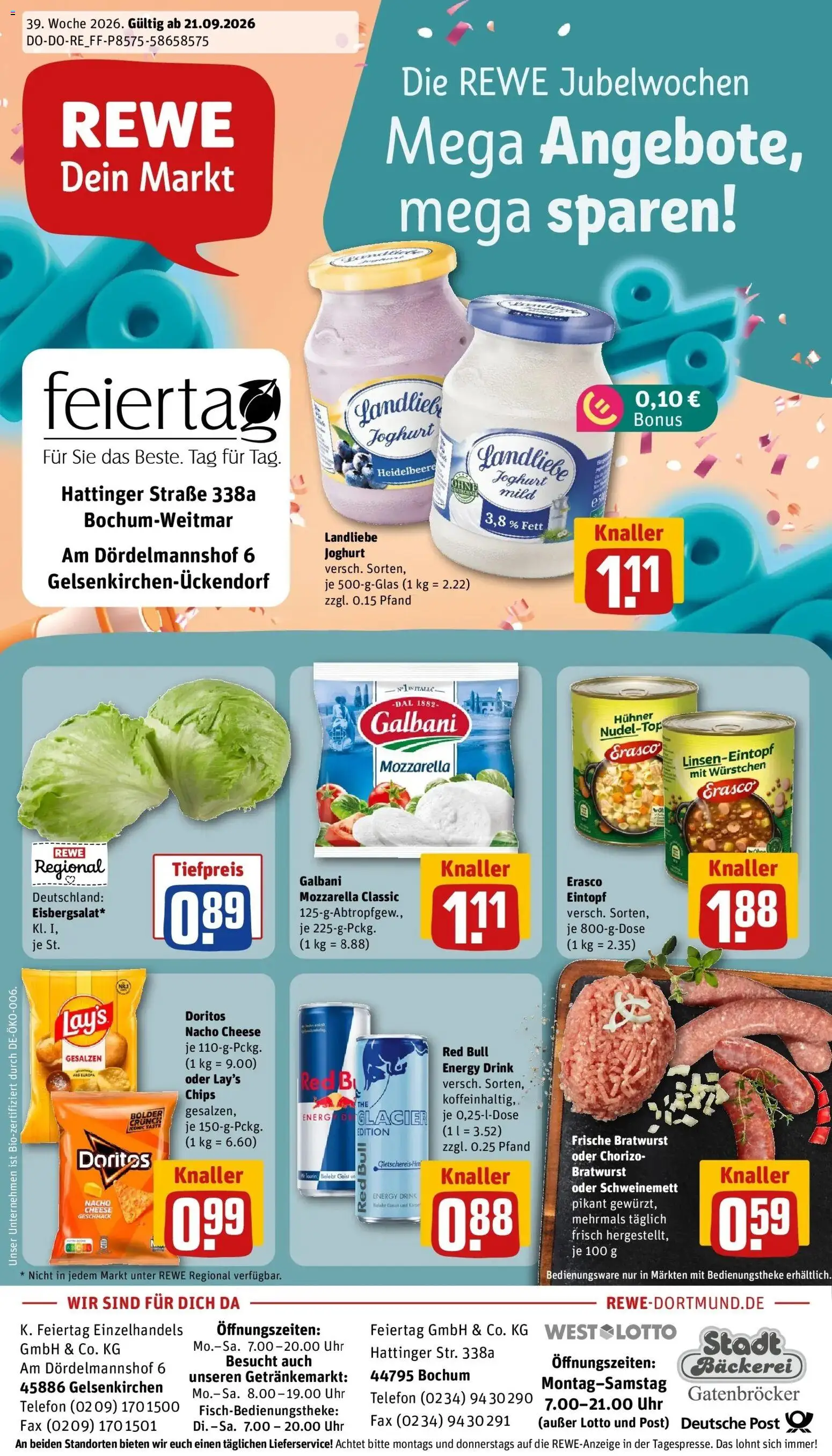 Vorschau von dem Prospekt des Geschäftes Rewe, gültig ab dem 21.09.2026