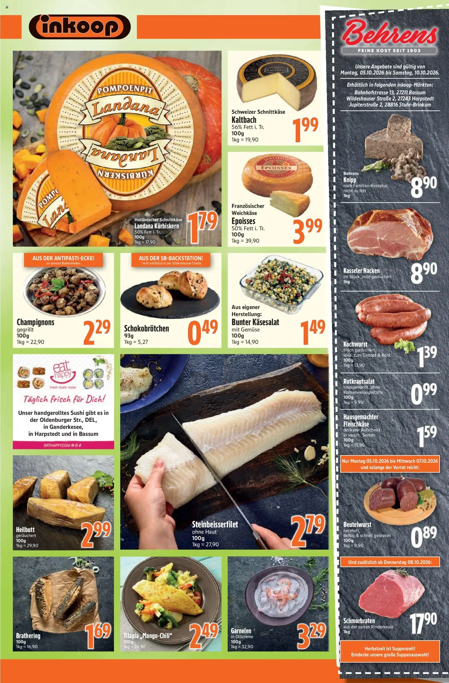 Vorschau von dem Prospekt des Geschäftes Inkoop, gültig ab dem 05.10.2026 - Gemüse, Garnelen, Champignons, Kasseler nacken