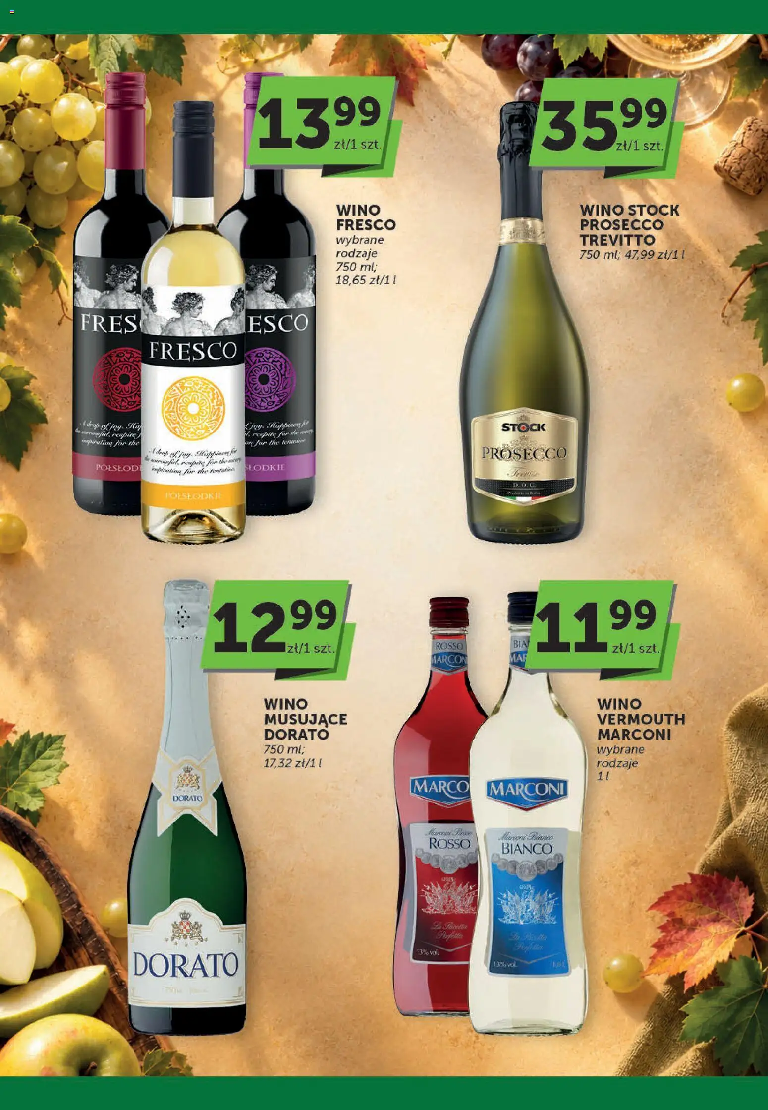 Pogląd gazetki "Groszek gazetka - Katalog alkoholowy" ze sklepu Groszek ważnej od 01.10.2026 - Prosecco, Wino, Fresco, Wino musujące, Vermouth