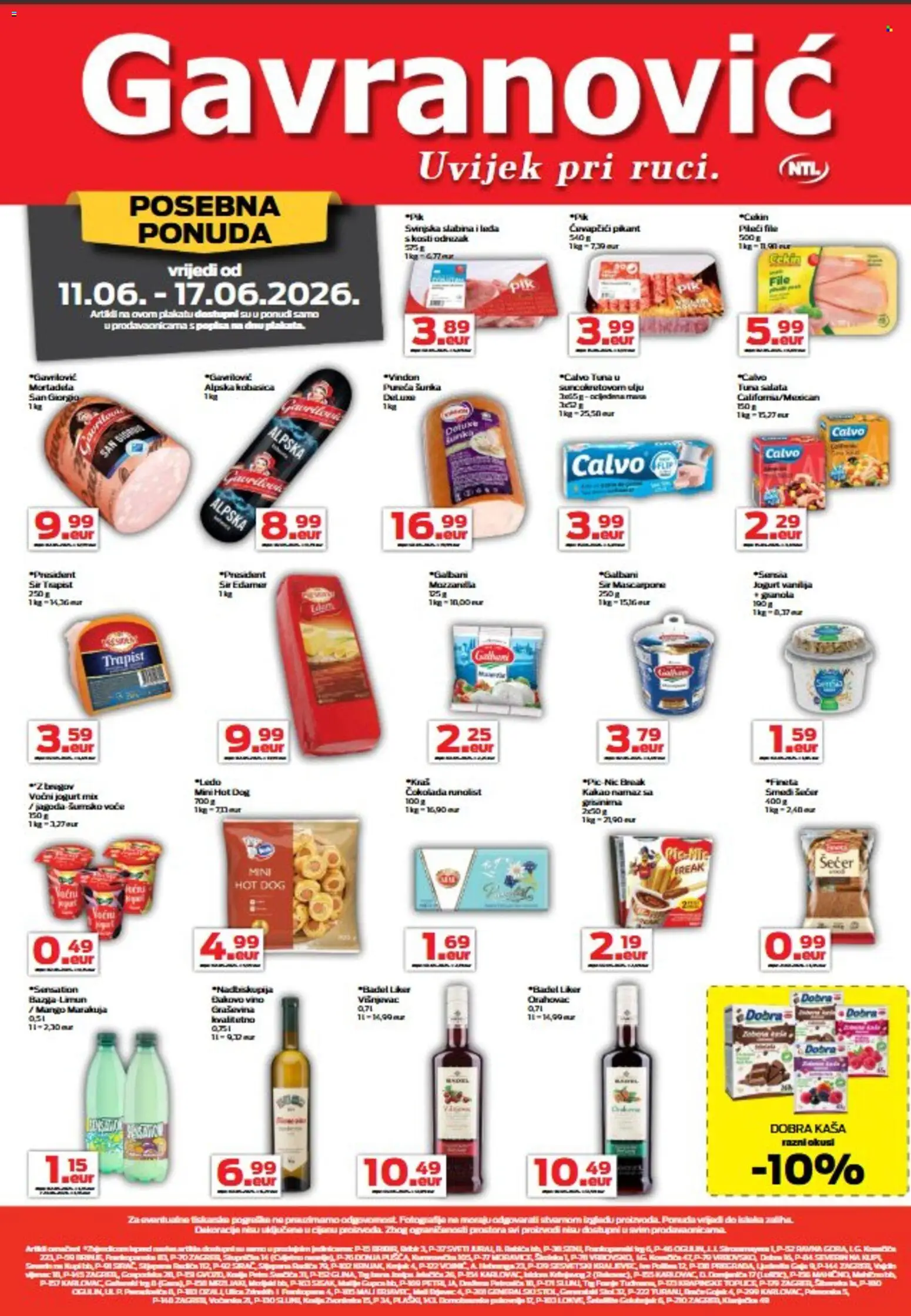 Pregled letka Gavranović Katalog trgovine Gavranović vrijedi od 11.06.2026